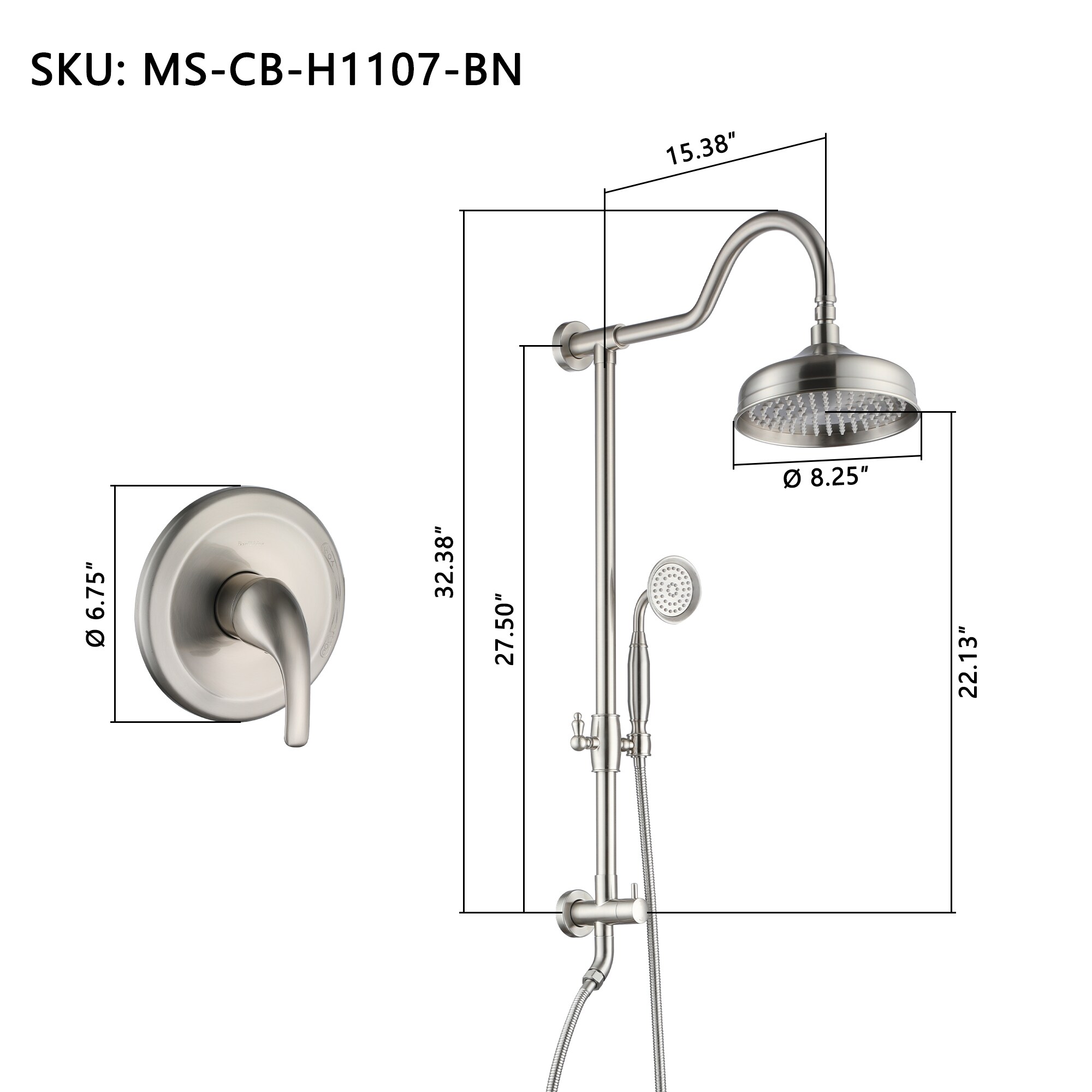 Mondawe AM-SC428A-CH Showerhead-Bar-Panels - View #9