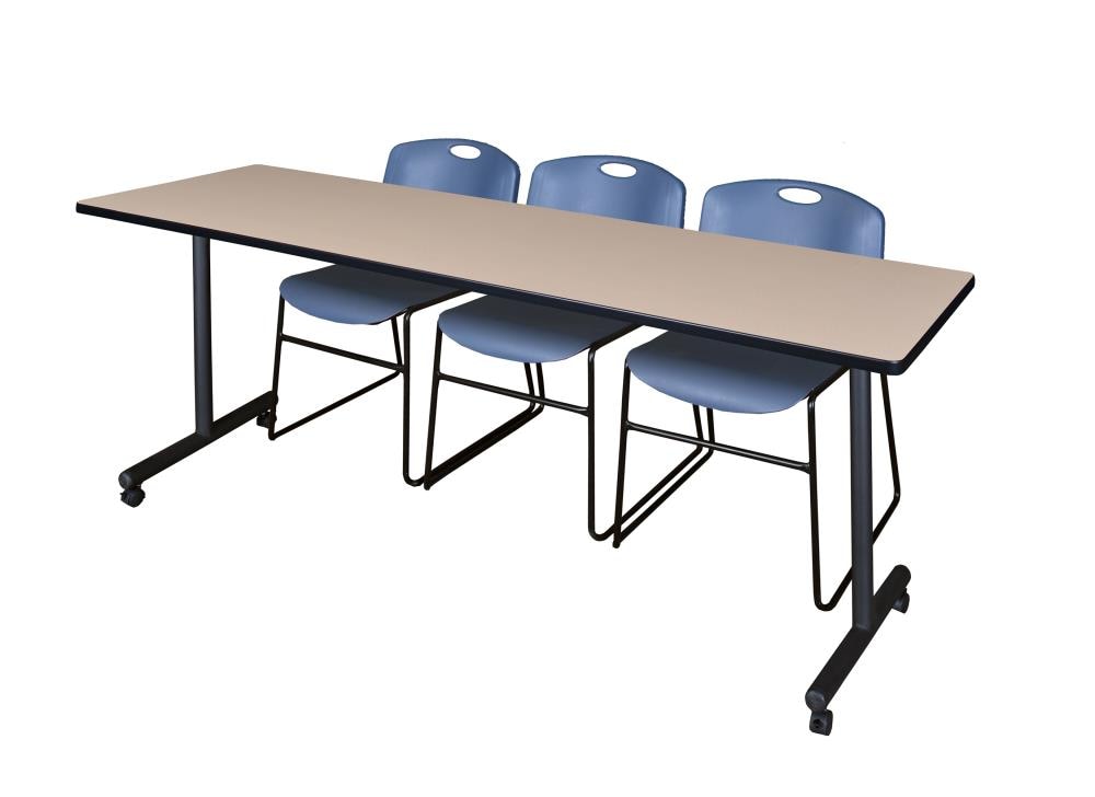 Regency MKTRCC8424BE44BE Training Off-white 4-Person Training Table (84-in W x 29-in H)