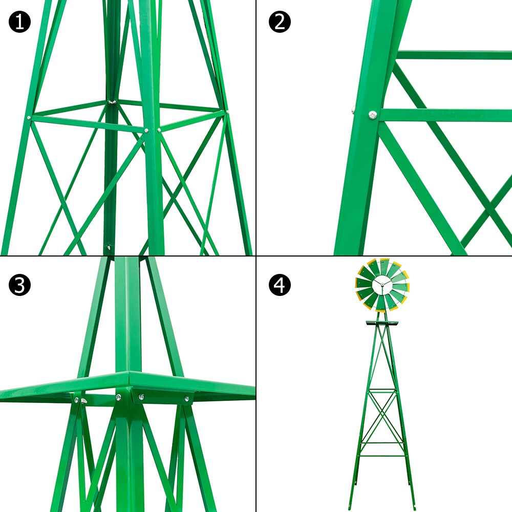 Winado Windmill 96 In 12 Blade Iron Decorative Windmill In The   64899053 