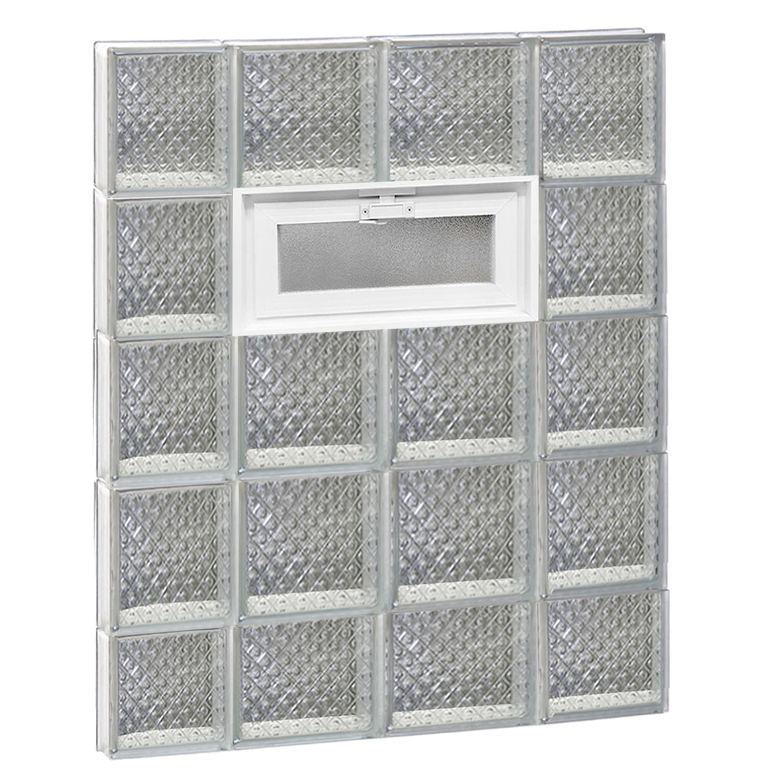 REDI2SET V2838DP Diamond Glass 27-in x 36-3/4-in Frameless Replacement Vented Glass Block Window