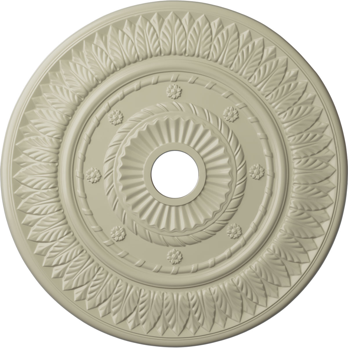 Ekena Millwork CM26LFCYF Leaf 26.75-in W x 26.75-in L Painted Clear Yellow Polyurethane Whole Ceiling Medallion