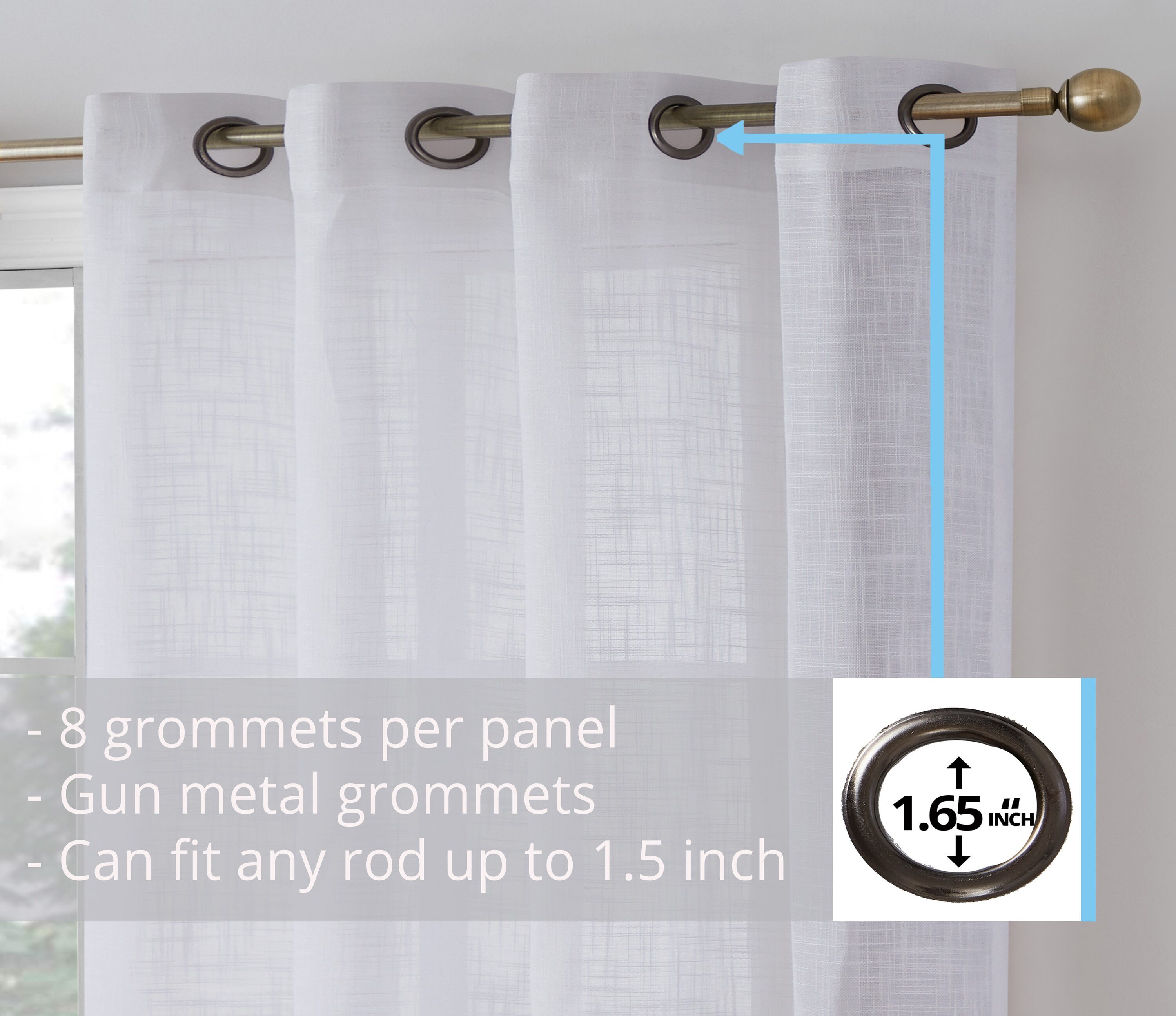 HLC.me MAD-LNGR-WHT96 curtains - View #3