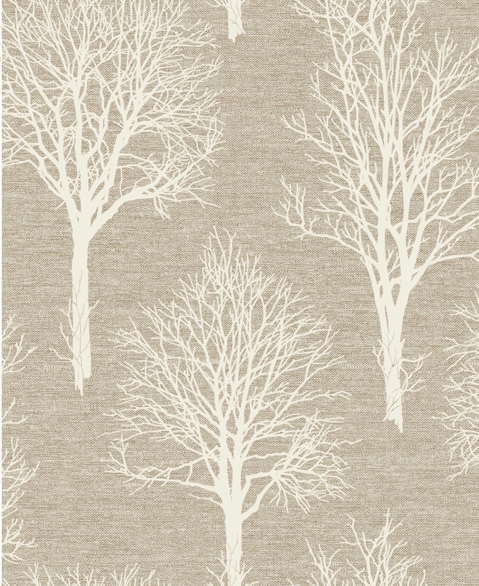 Graham & Brown 106667 Tranquility 56-Sq. Feet Caramel Vinyl Textured Floral Unpasted Wallpaper