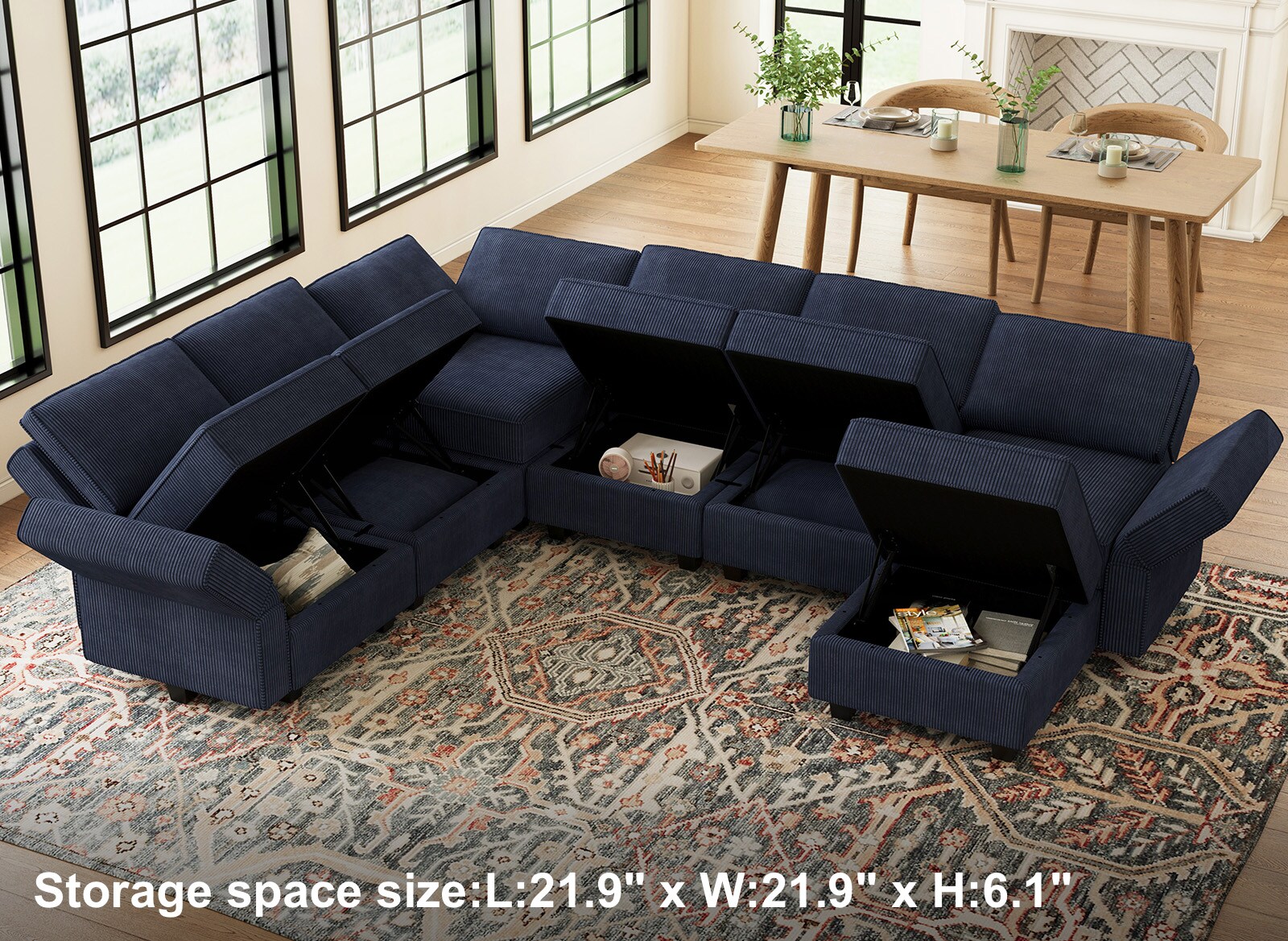 Belffin BF196-4-A7BC-BLUE futons - View #6