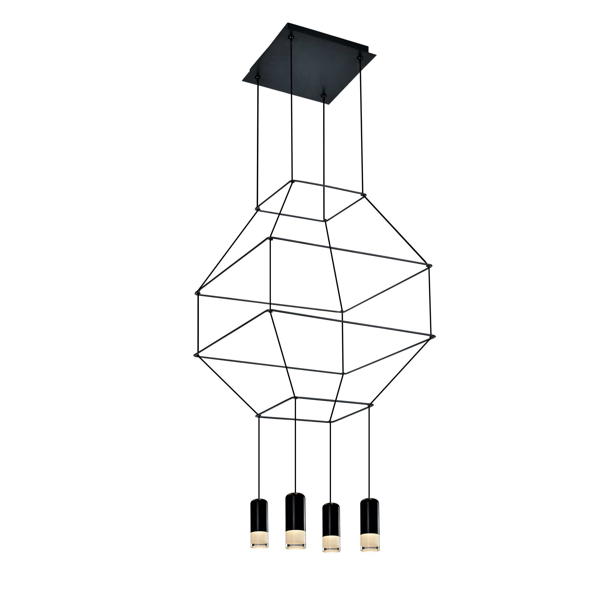 VONN Lighting Expression 4-Light Black Modern/Contemporary Cylinder LED ...