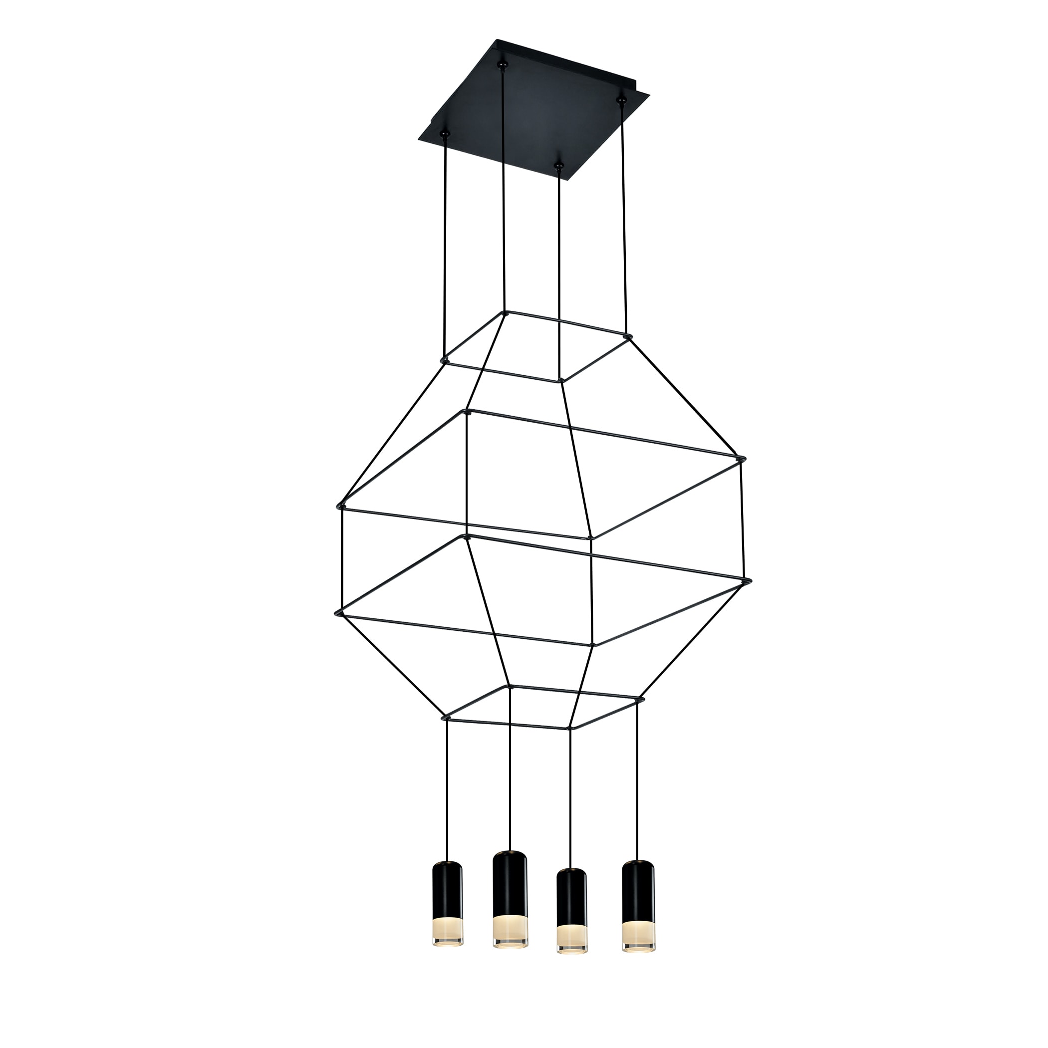 Expression 18" Black Aluminum Geometric LED Pendant