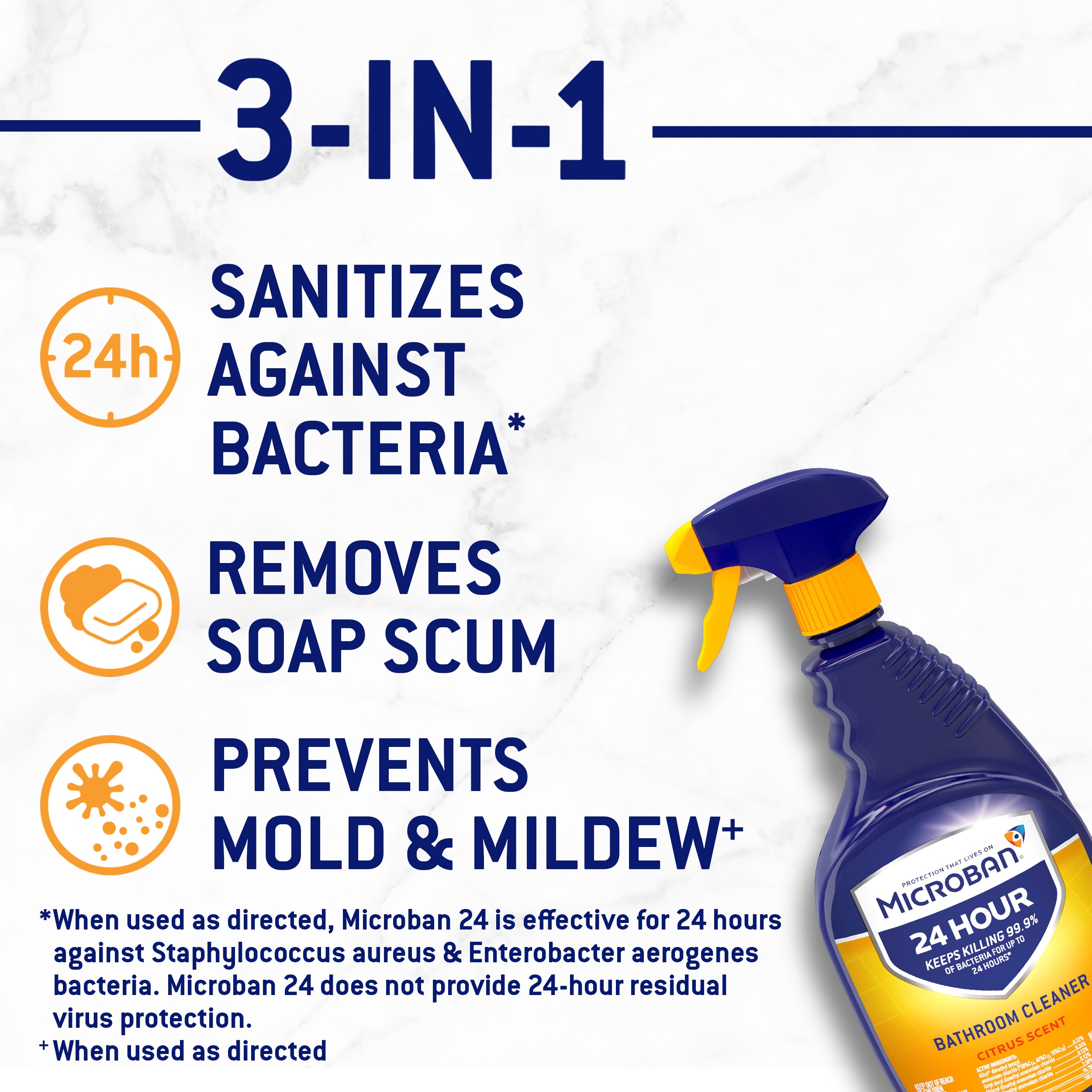 Multi Surface Bathroom Cleaner, Citrus Scent, 32 oz Spray Bottle - ASE  Direct