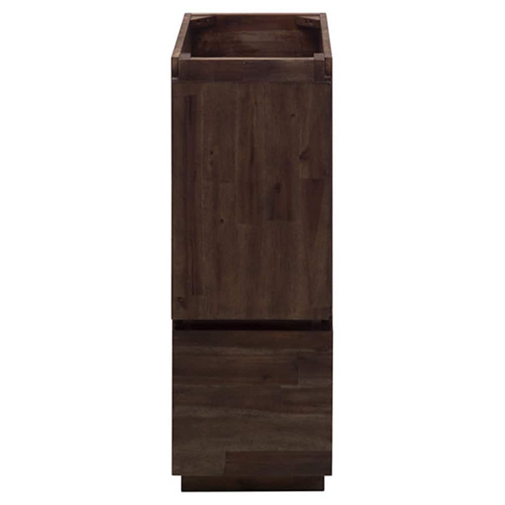Ash Gray Acacia Wood Freestanding Single Bathroom Cabinet