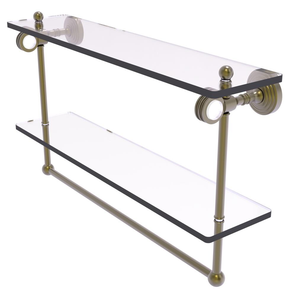 Allied Brass PG-2TBD-22-ABR Pacific Grove Antique Brass 2 -Tier Wall mount Bathroom Shelf ( 22-in x 13-in x 5-in )