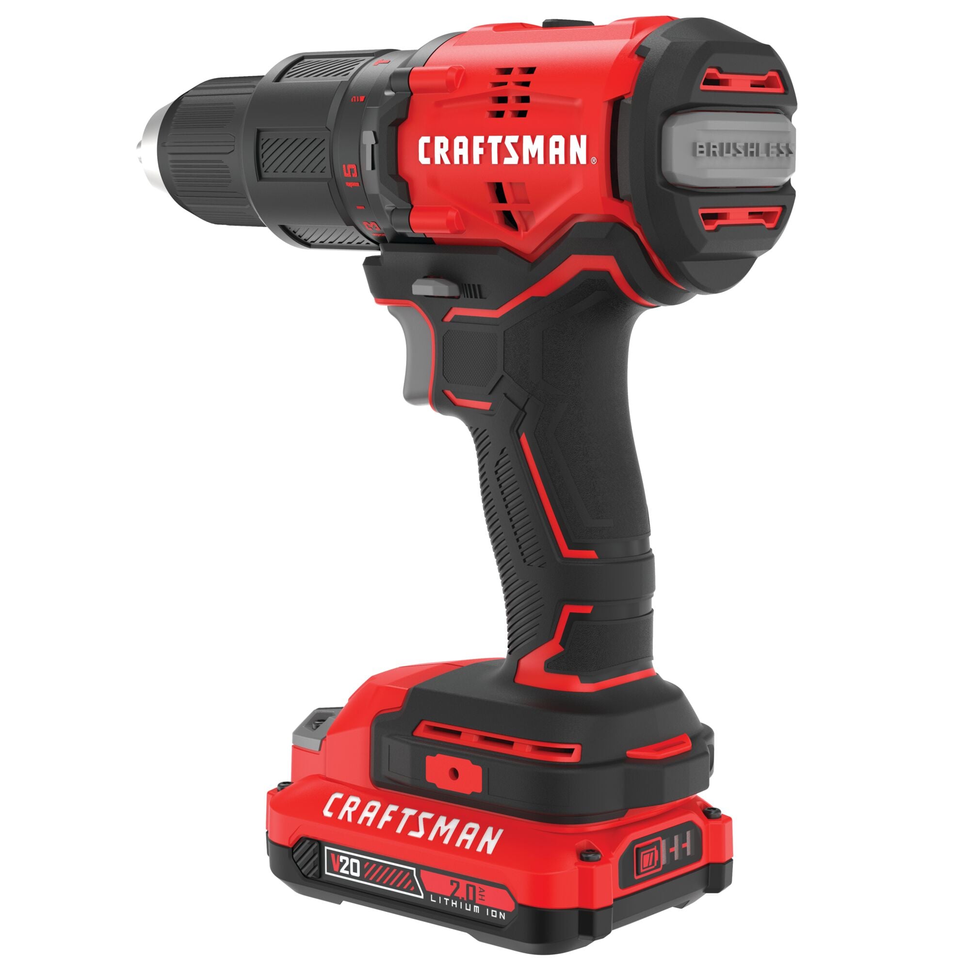 CRAFTSMAN V20 1/2-in 20-volt Max-Amp Variable Speed Brushless Cordless  Hammer Drill (2-Batteries Included) in the Hammer Drills department at 