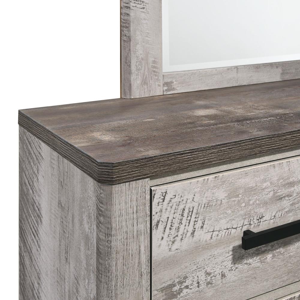 Adam King Panel 5-Piece Light and Dark Gray Bedroom Set