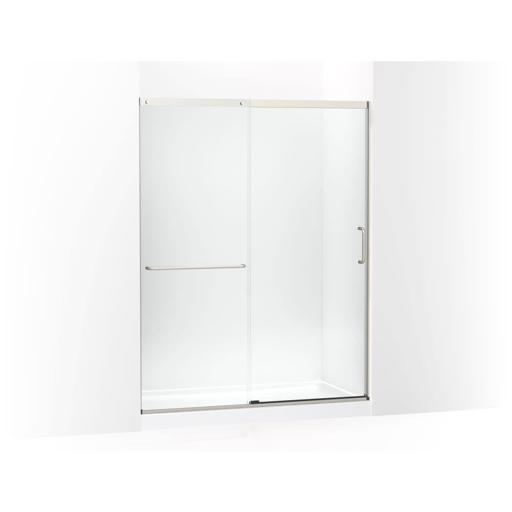 KOHLER  K7076158L Elate 751/2 Inch High x 595/8 Inch Wide Sliding Semi Frameless Shower Door with Clear Glass