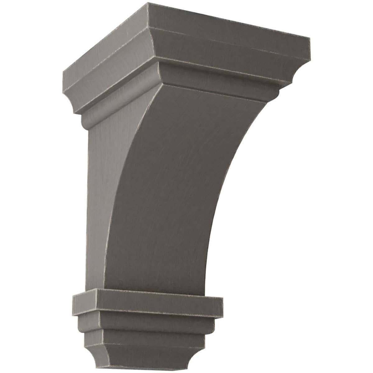 Ekena Millwork CORWD03X03X06JEGY 3.5-in x 3.75-in x 6-in Vintage Decor Finished Rubberwood Gray Wood Paintable/Stainable Corbel
