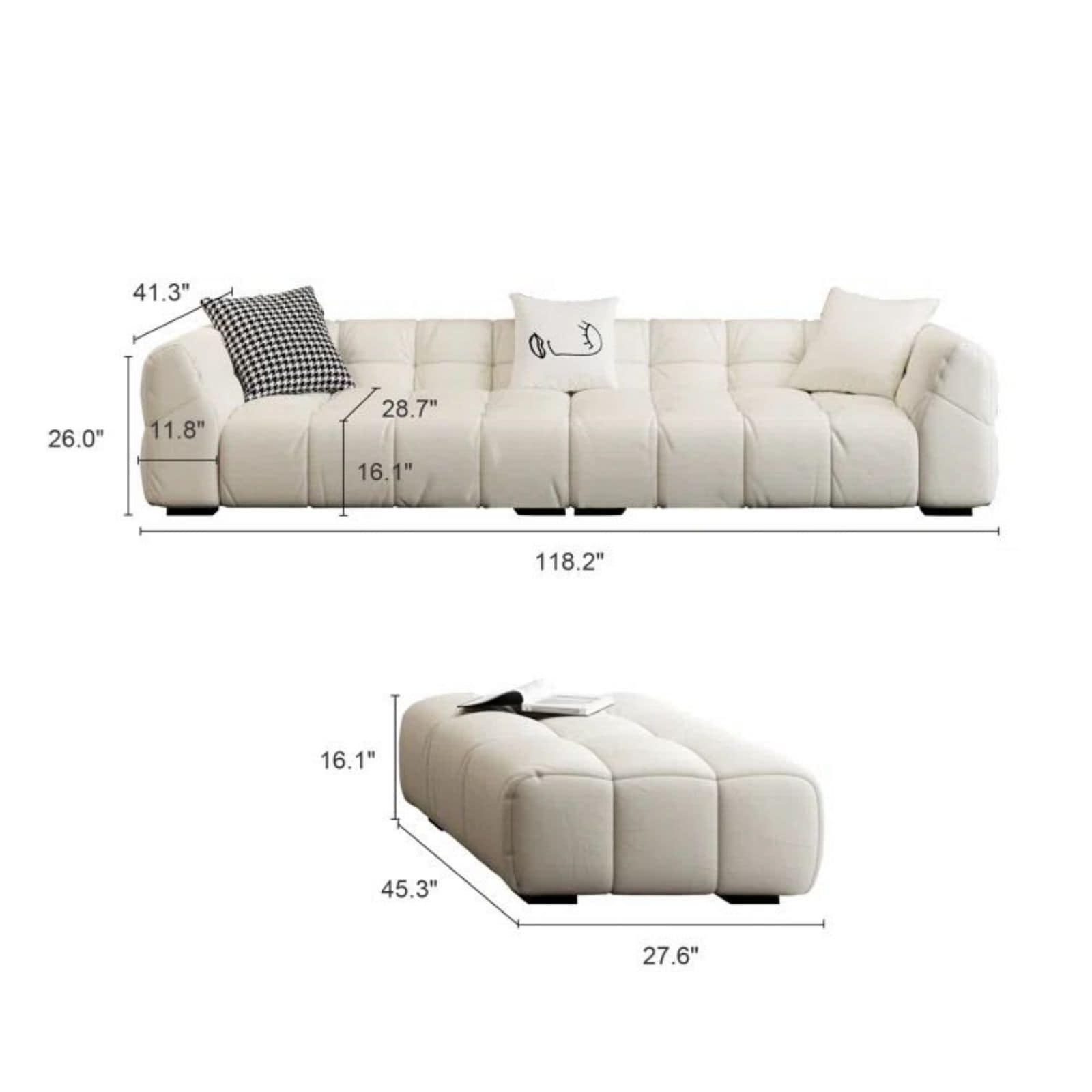 Oizaye DB-WW-S-2304BG Sofas-Loveseats - View #9