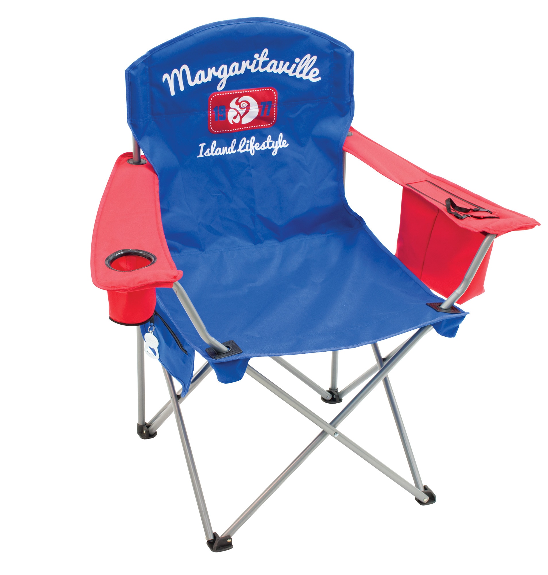 Blue/Red Folding Beach Chair (Carrying Strap/Handle Included) | - RIO Brands 630250-1