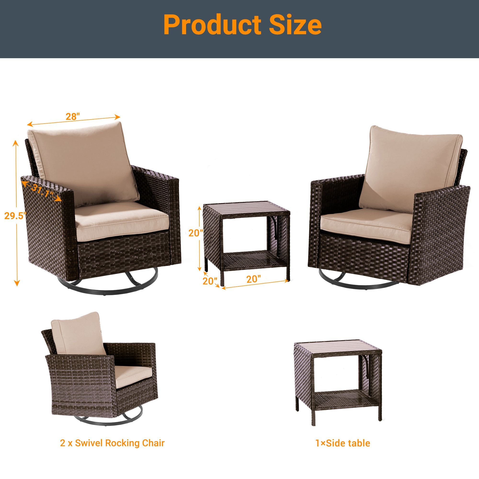 Sonkuki SD-AB-HOG-952RT3 Patio-Conversation-Sets - View #5