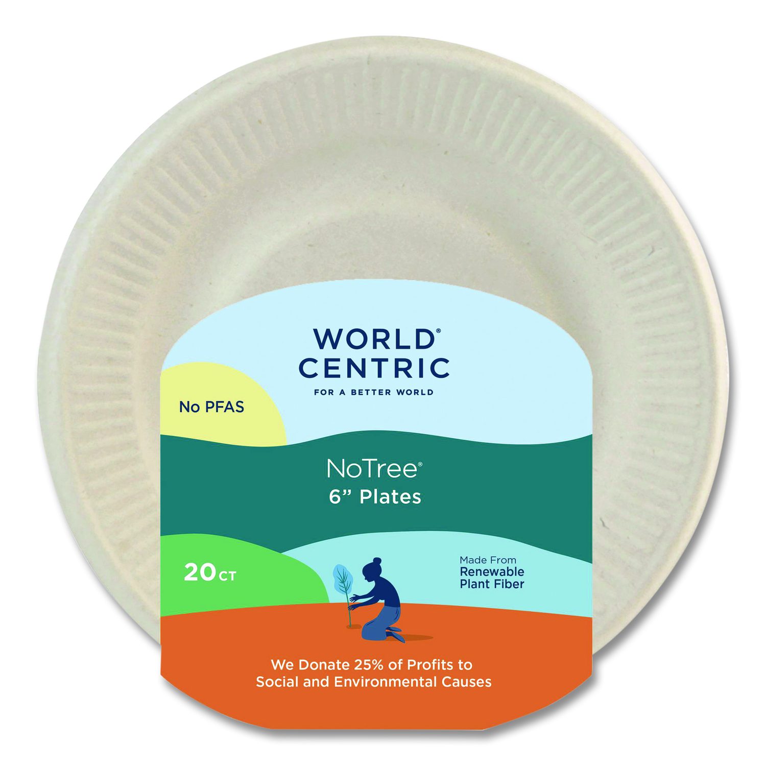 World Centric Fiber Plates 6 in dia Natural 20/Pack