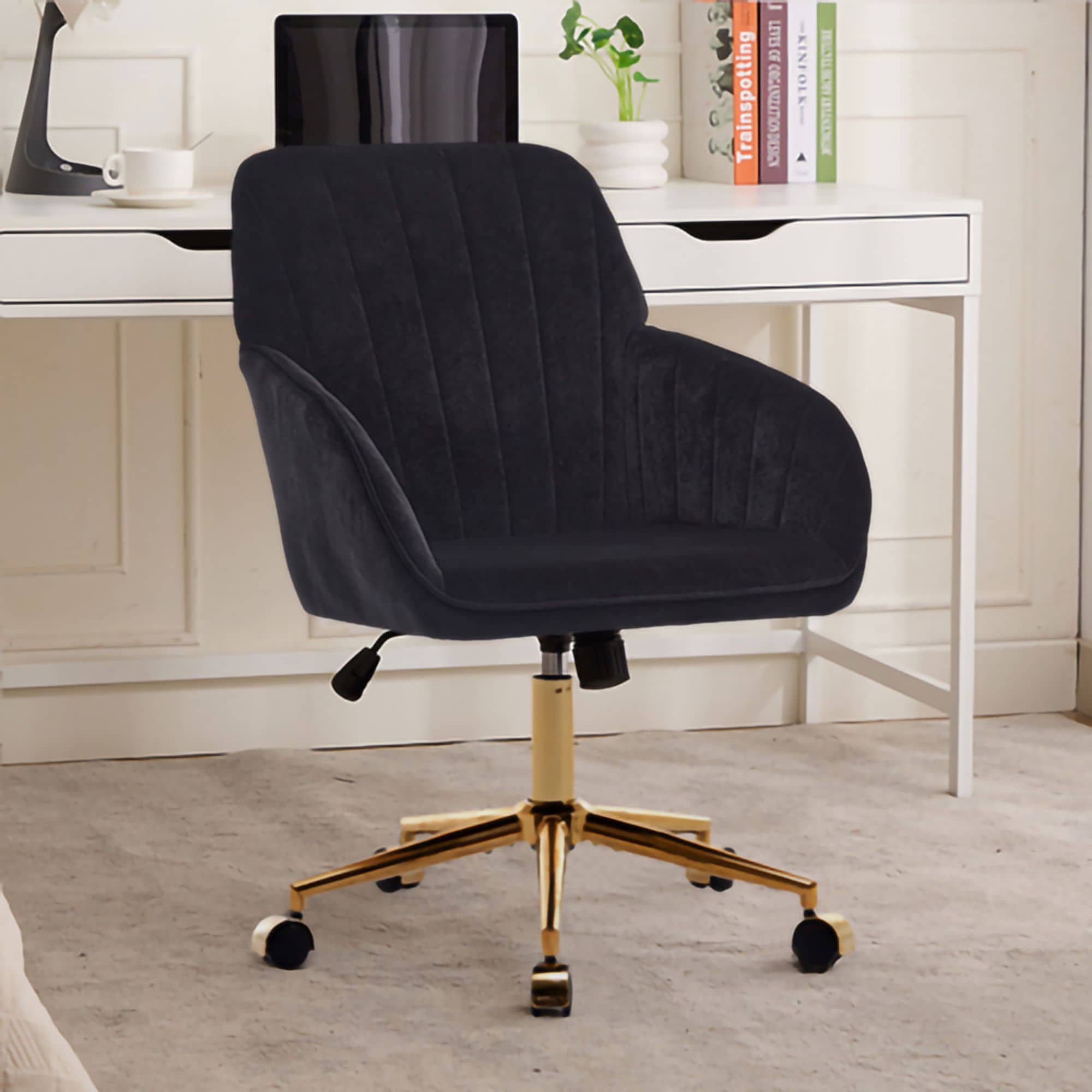 HomLux Ergonomic Executive Office Chair with Golden Base and Memory ...