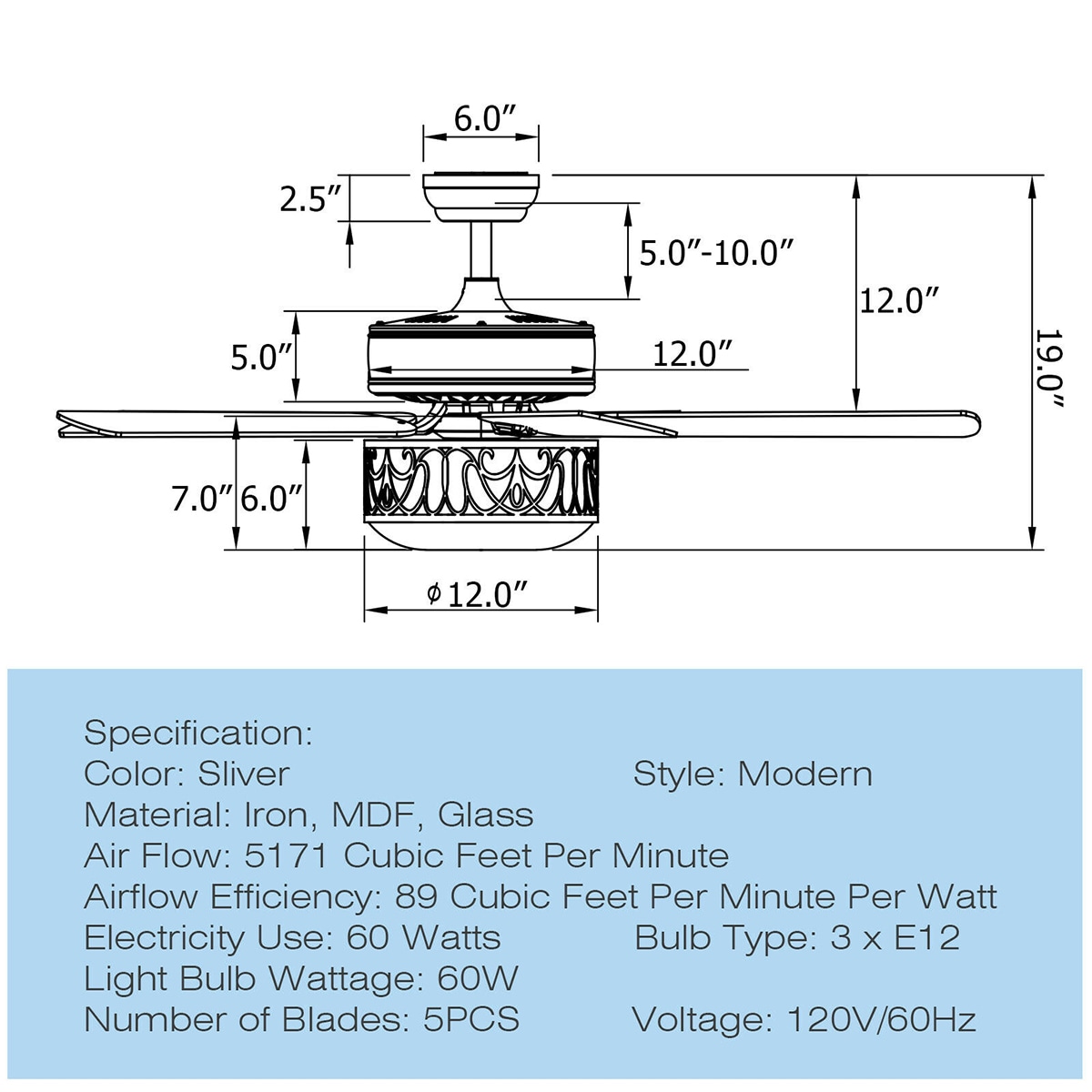 WELLFOR DFJ10021US-SL Ceiling-Fans - View #10