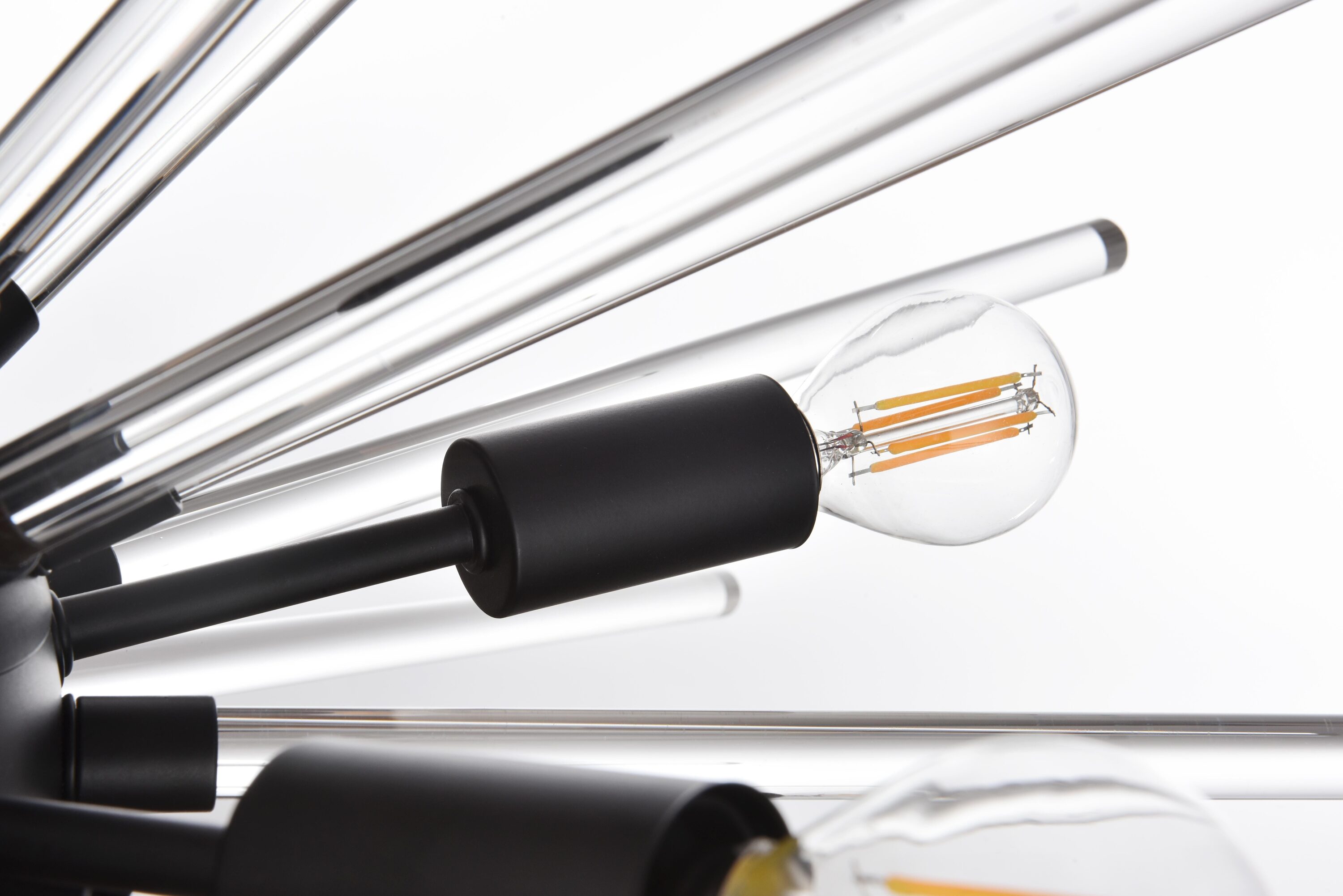 Sienna 42-Inch Black Crystal Rod Pendant Light