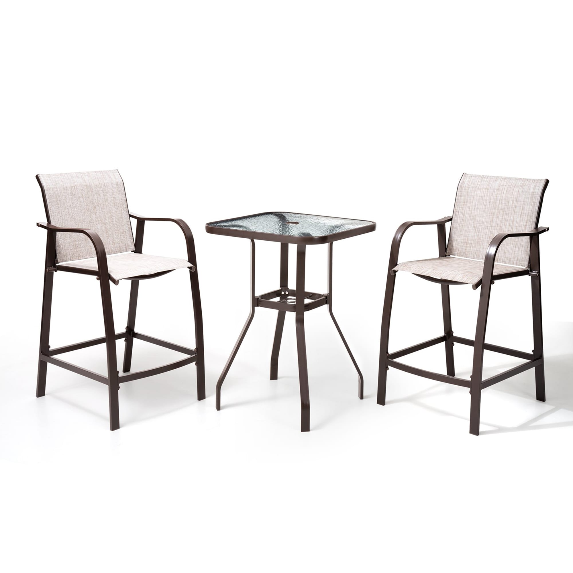 Pellebant PB-ST010BEI-3 bistro set 3 -Piece Patio Conversation Set with Off-white