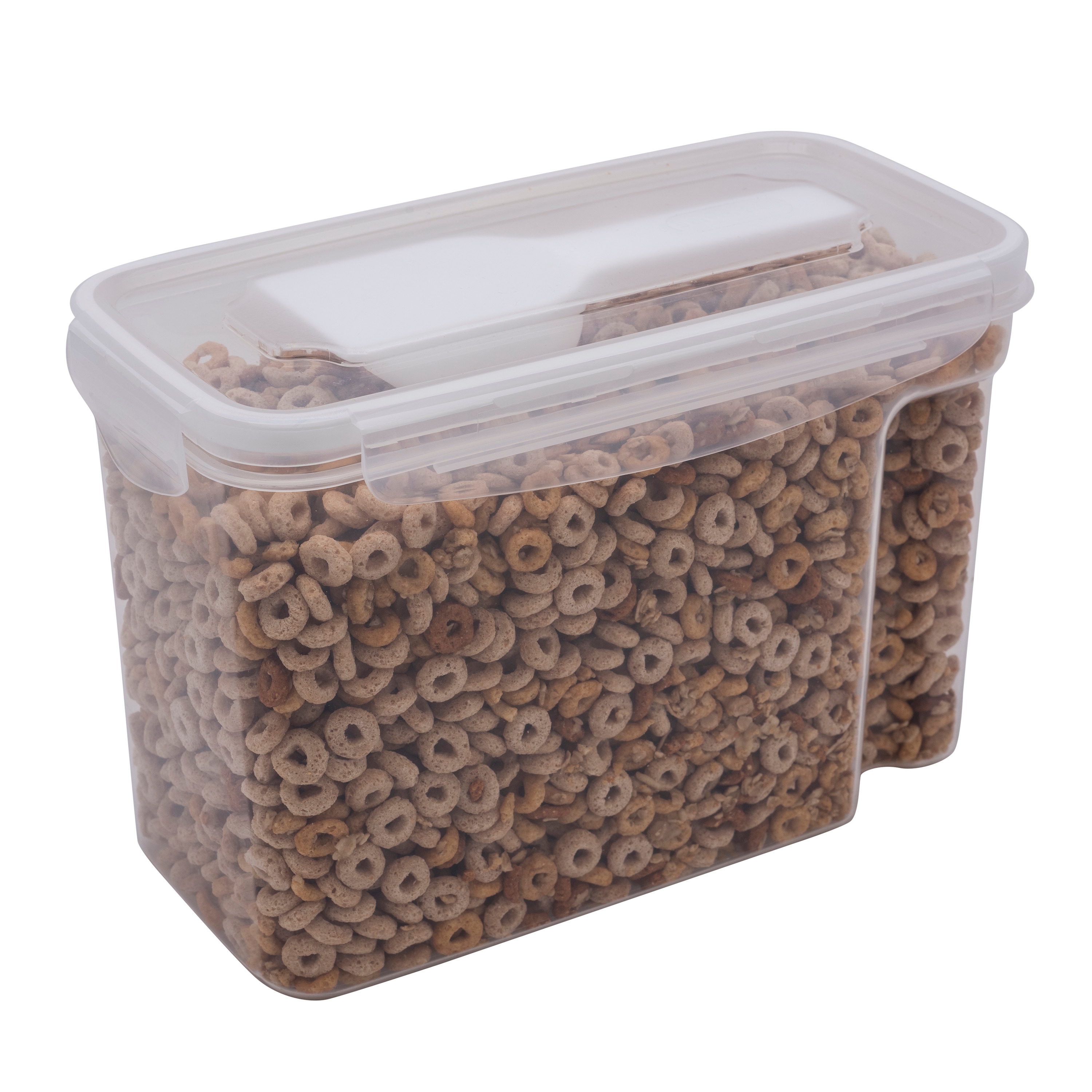 mDesign Airtight Plastic 4.8 Quart Cereal Storage Container, Lid, 2 Pack,  Clear