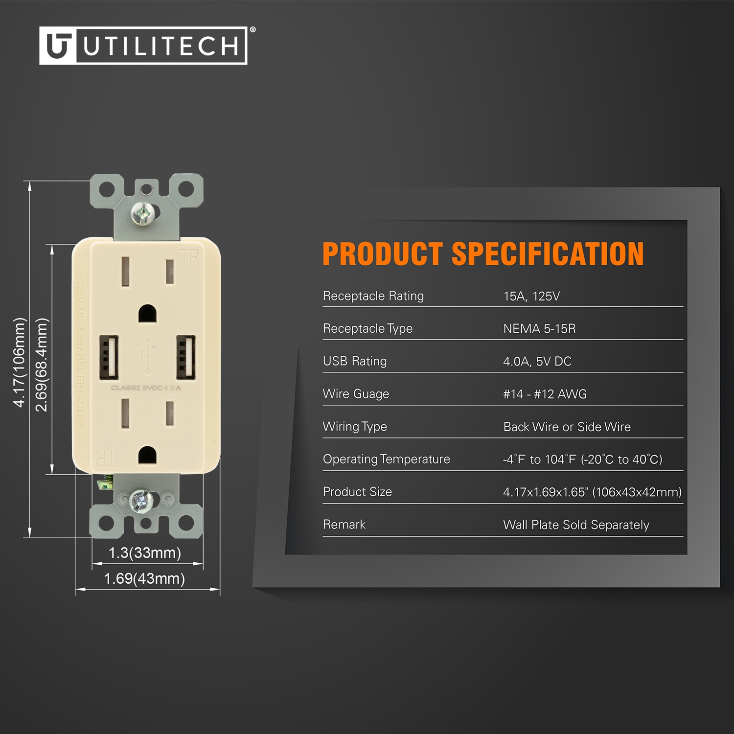 Utilitech R1615D40-LA6 receptacles - View #6