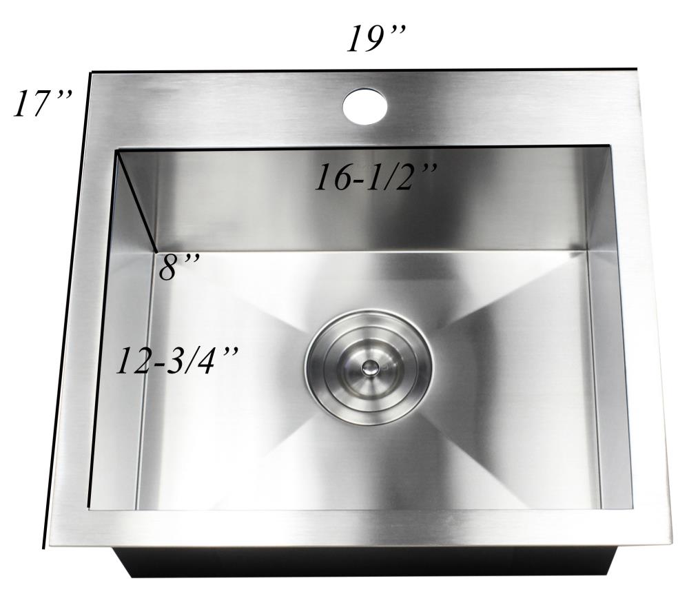 Kingsman Hardware Zero Radius Drop-In 19-in x 17-in Stainless Steel ...