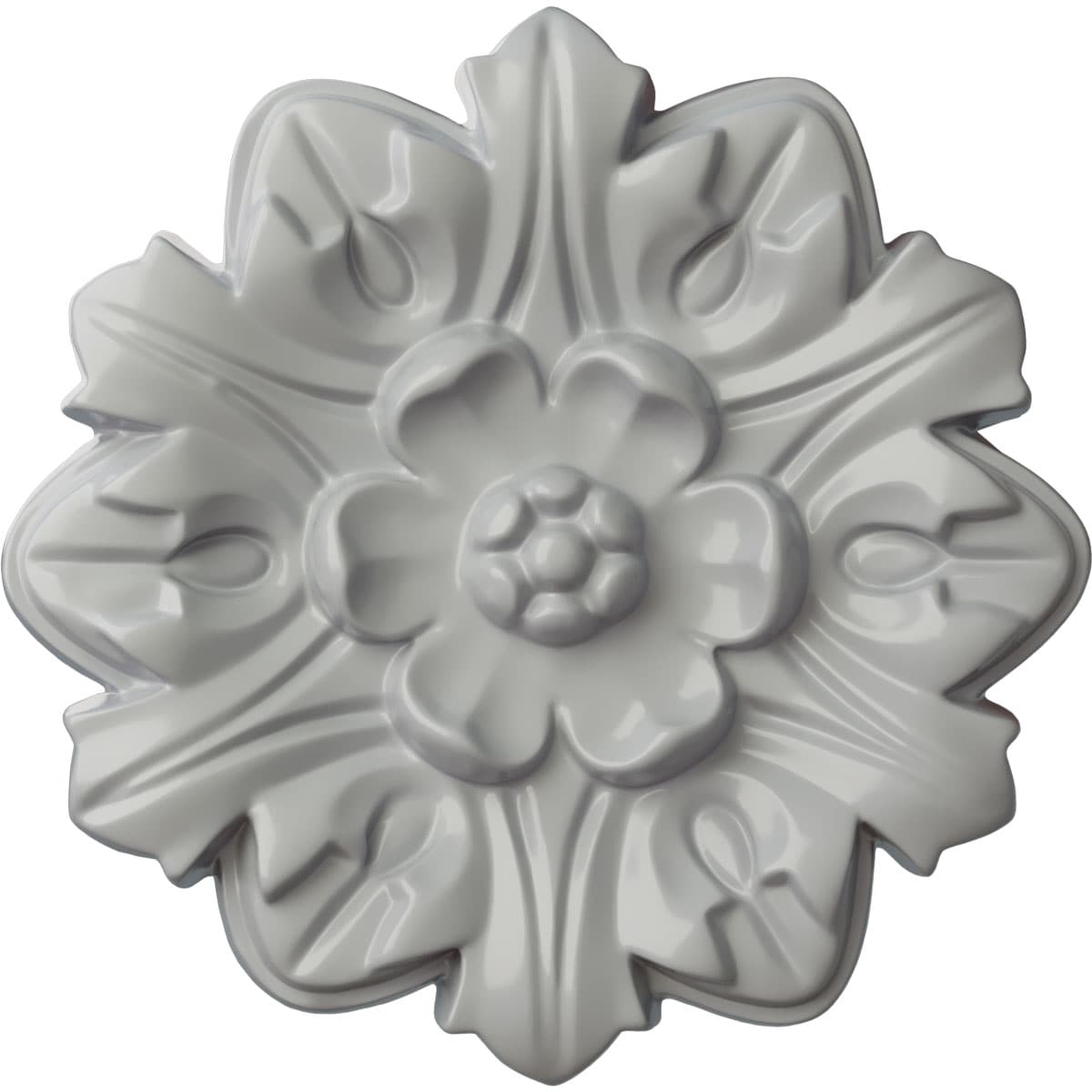 Ekena Millwork CM07EMFRF Emery Leaf 7.625-in W x 7.625-in L Frost Polyurethane Ceiling Medallion