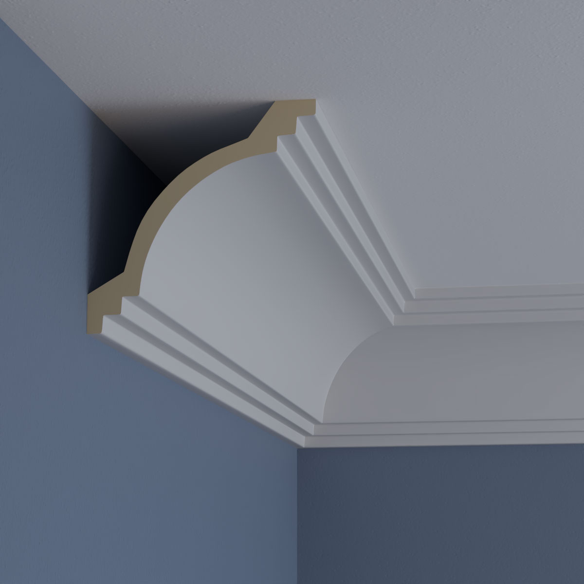 White Primed Urethane Crown Moulding, 94.5 inches