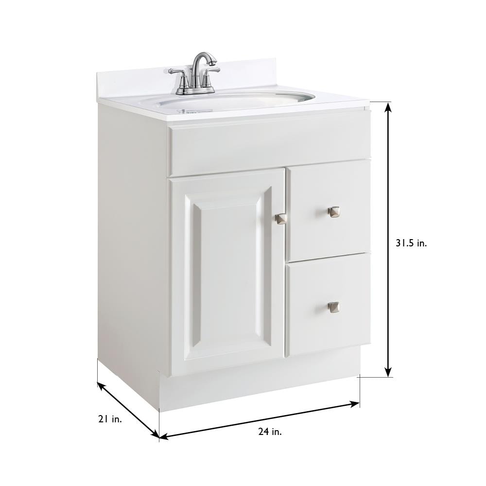 White Bathroom Vanity Cabinet, 24 Inches Vanity Cabinets For Bathrooms