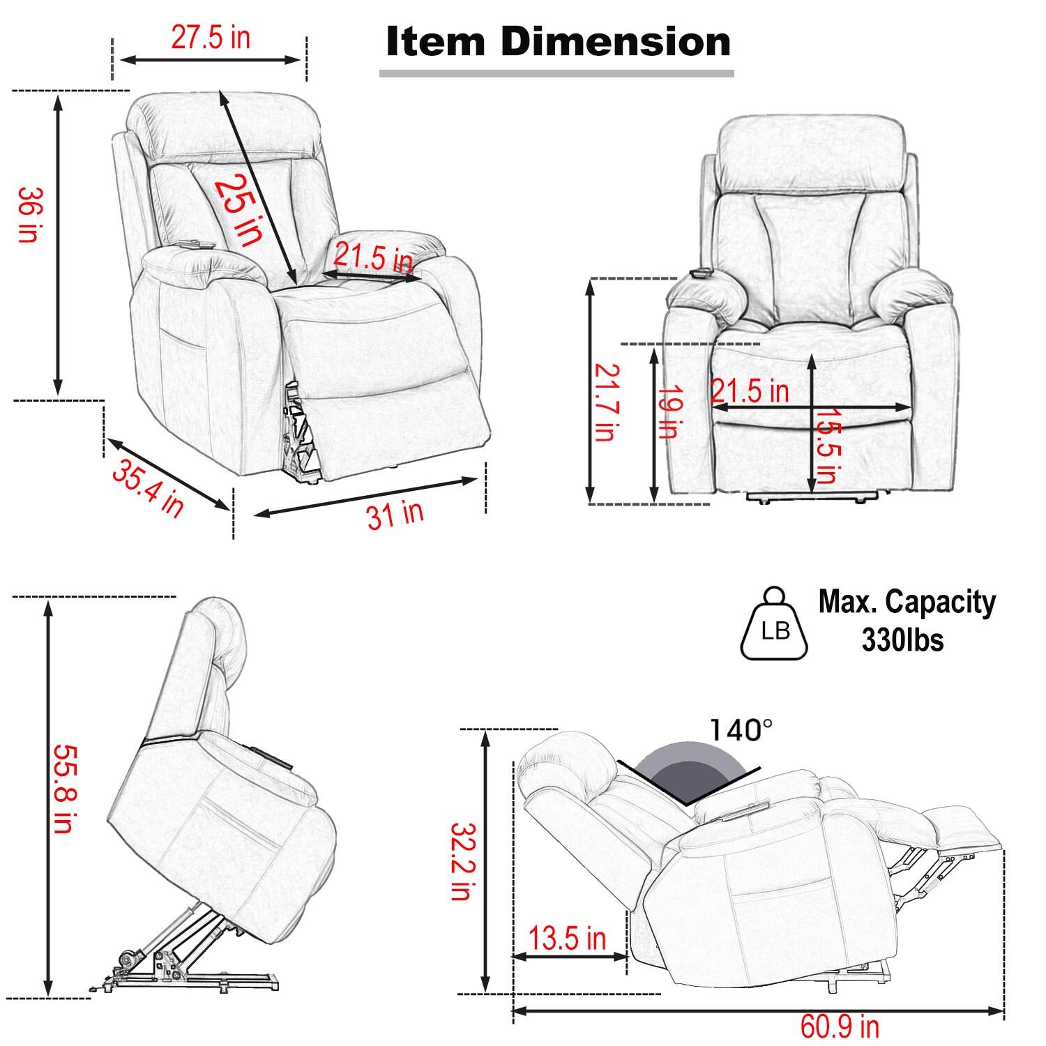GZMR GM-W1070 recliners - View #7