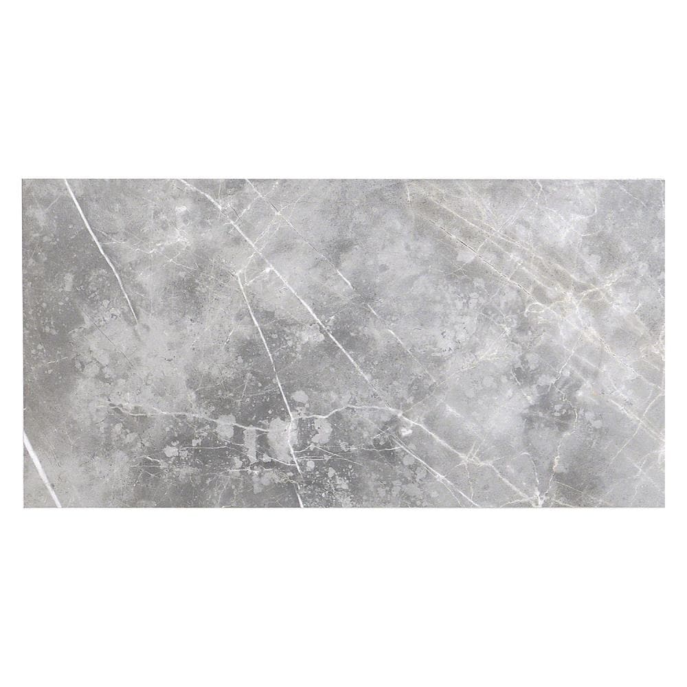 Artmore Tile EXT3RD103520 Sample- Grace Grigio 4-in x 8-in Polished Porcelain Marble Look Floor and Wall Tile
