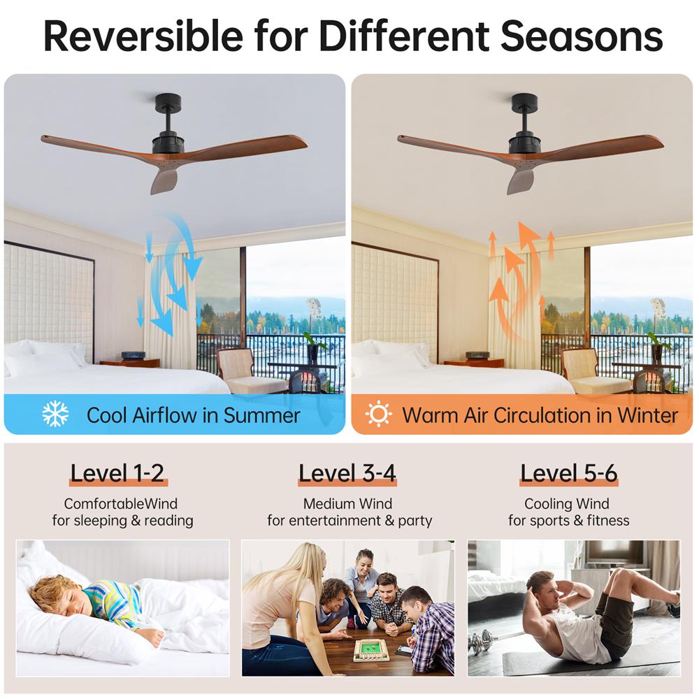 Sofucor LW-6005-1-BK-DC-WD Ceiling-Fans - View #4
