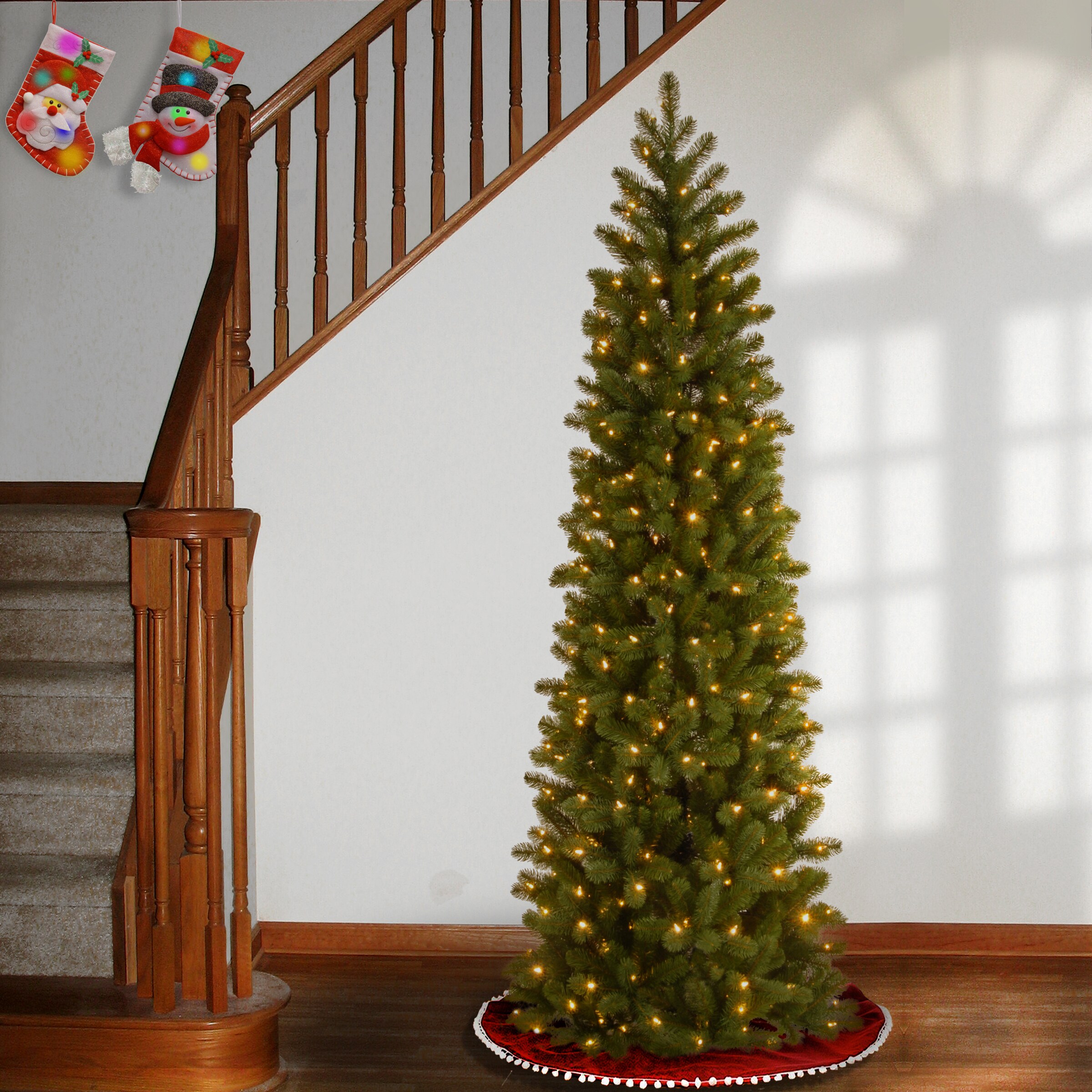 National Tree Company 6 5 Ft Douglas Fir Pre Lit Slim Artificial