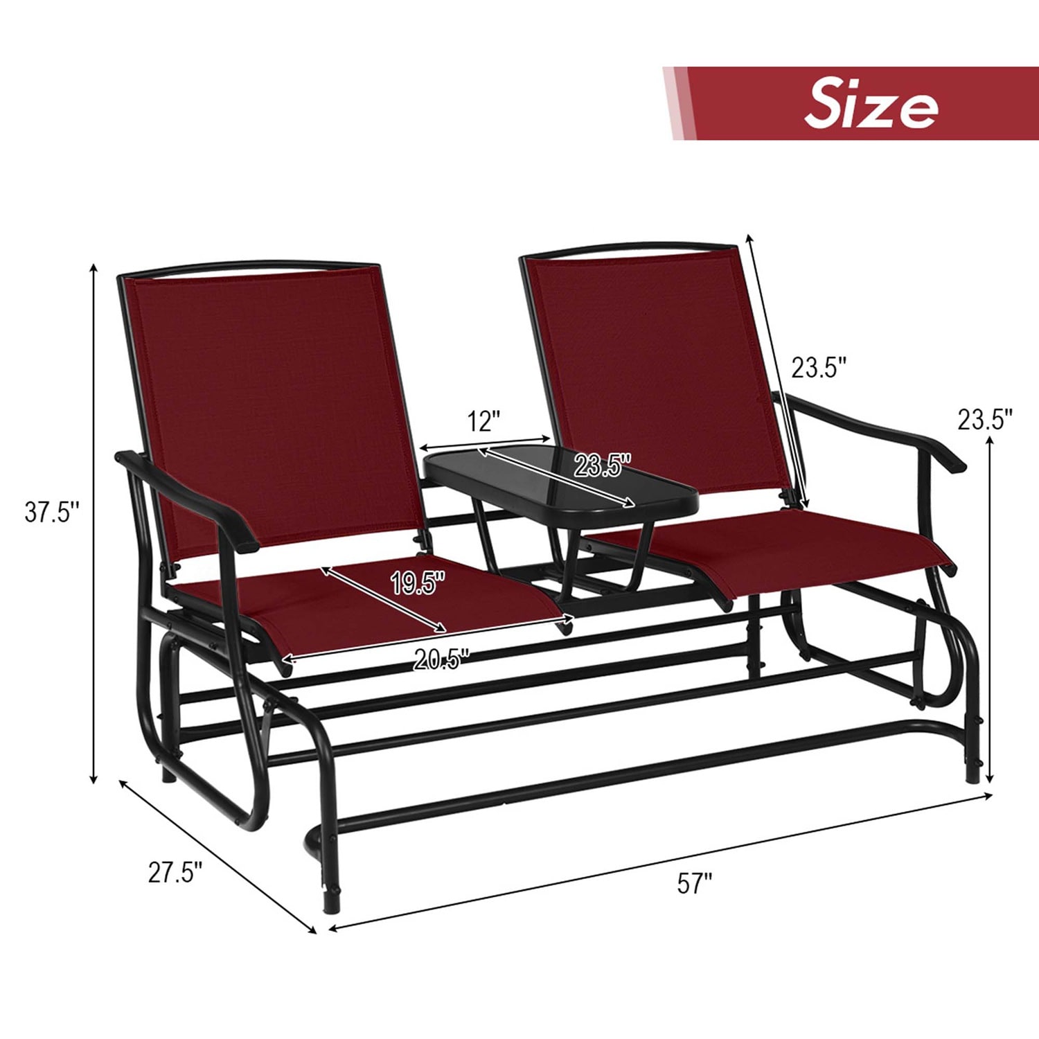 Costway CSHY005333 Swing-Gliders - View #3