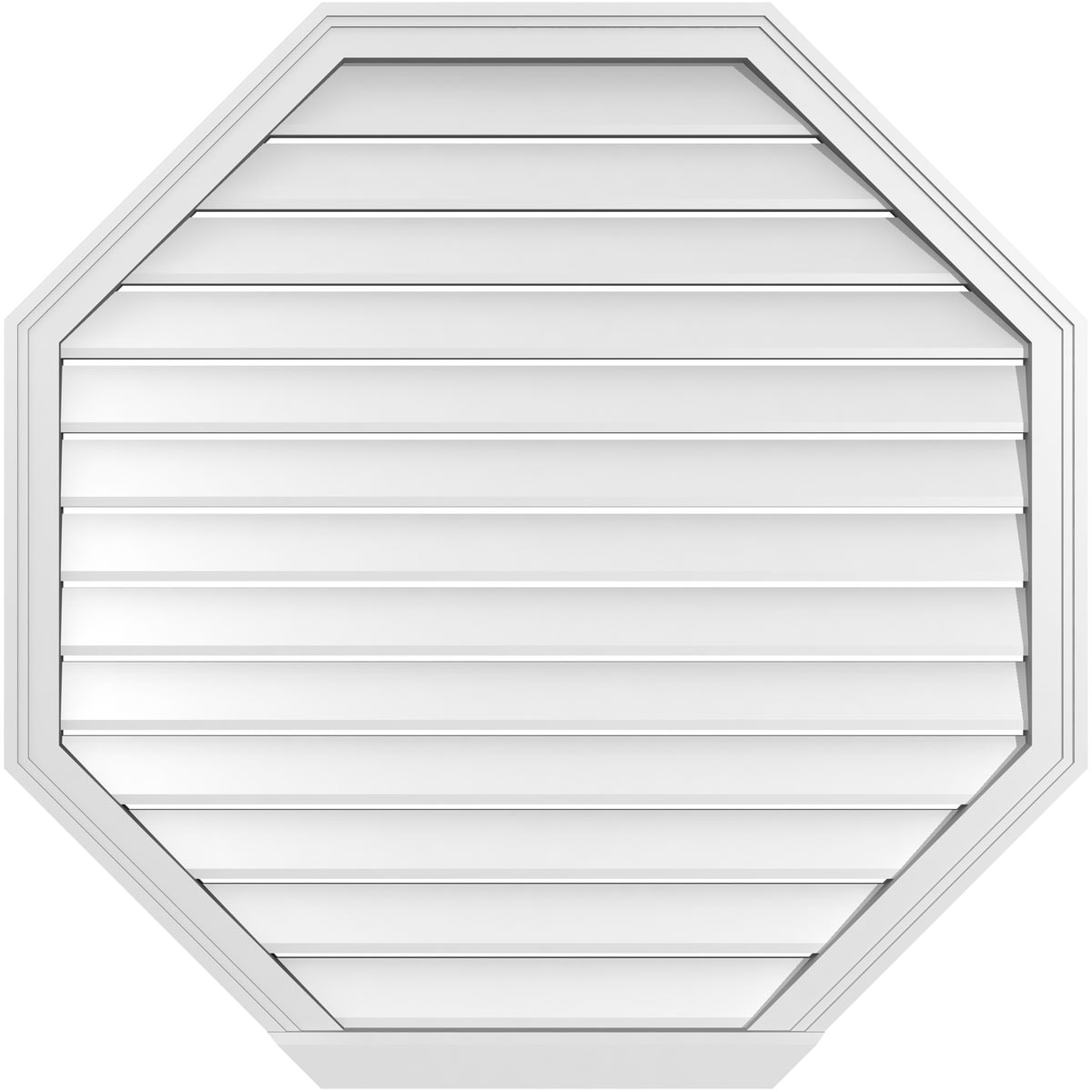 Ekena Millwork GVPOC40X4003SF 40-Inches x 40-Inches Off-white Octagon PVC Gable Louver Vent