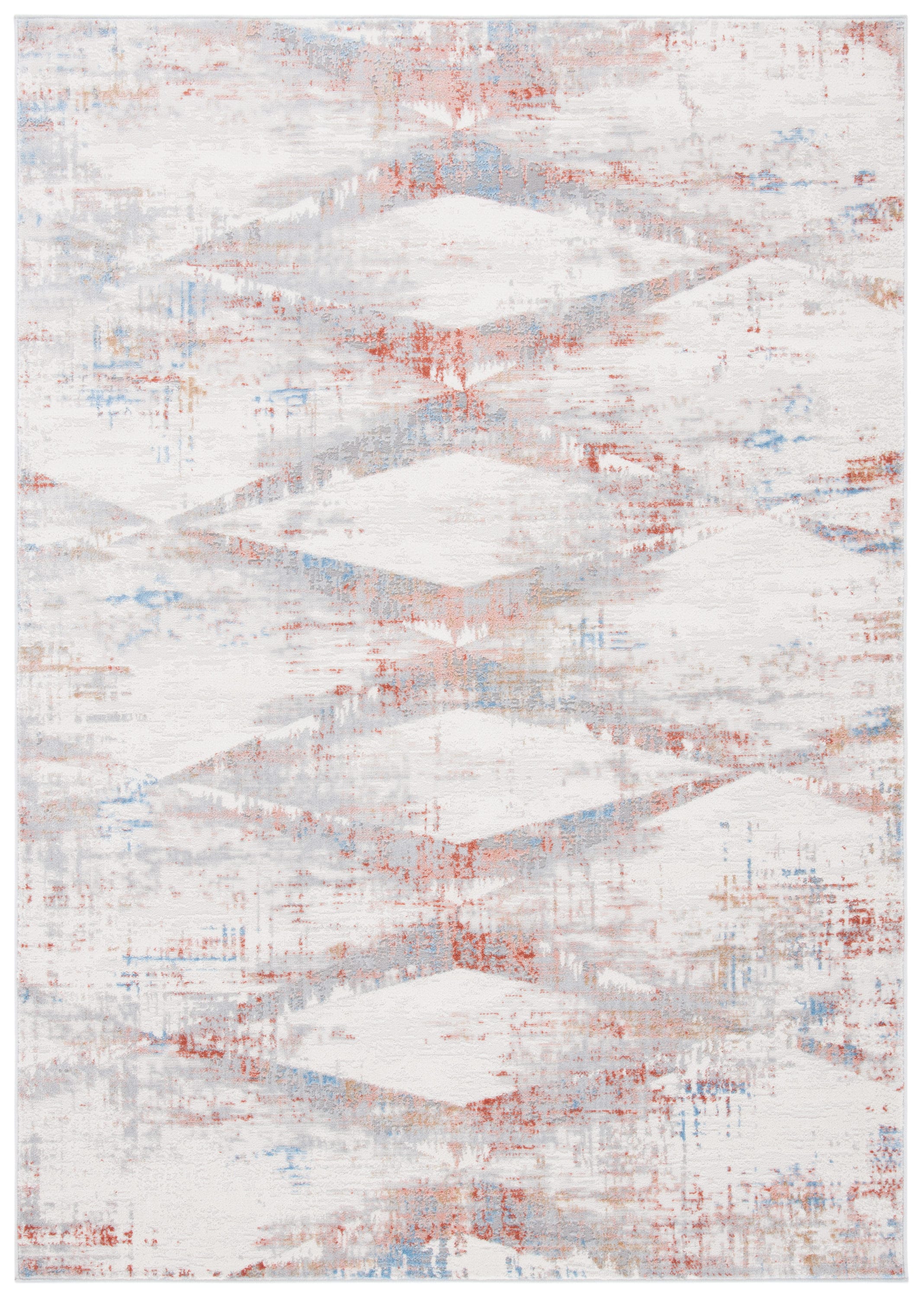 Safavieh ALA478B-5 Amelia Bortola 5 x 8 (ft) Loomed Synthetic Ivory/Rust Rectangular Indoor Geometric Bohemian/Eclectic Area rug