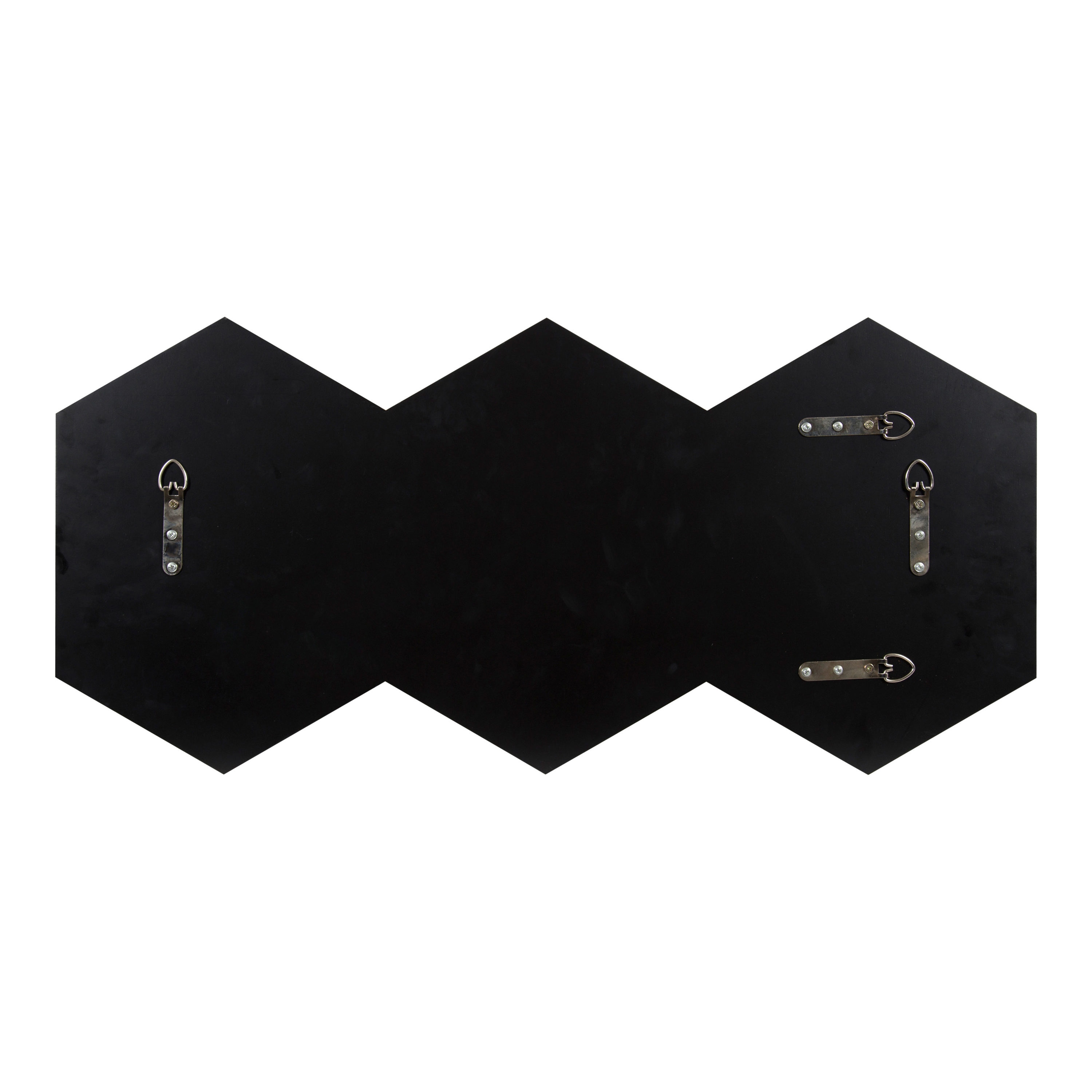 Gold Hexagon Trio Wall Mount Accent Mirror with Beveled Glass