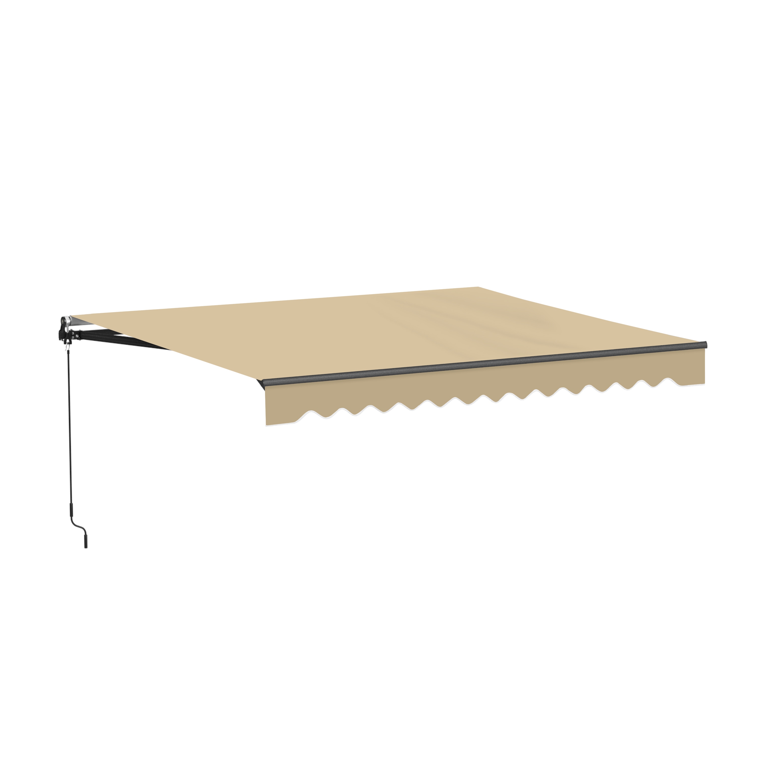 ALEKO AW12X10SAND31-LO 144-in Wide x 120-in Projection x 10-in Height Metal Sand Solid Manual Retractable Patio Awning