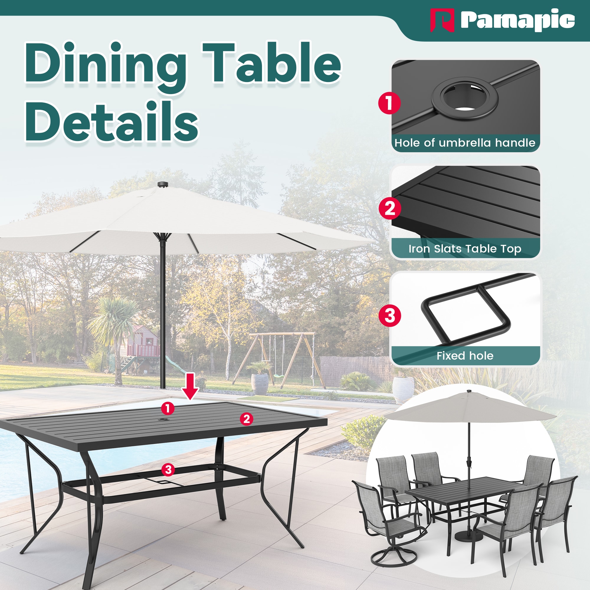 PamaPic TS-CZ-7JT-G-WL1 Patio-Dining-Sets - View #6