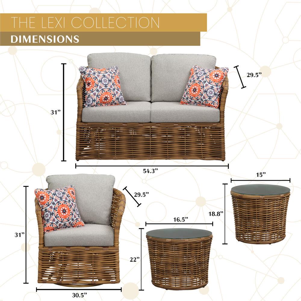 Mod Furniture LEXI5PCSW-GRY Patio-Conversation-Sets - View #5