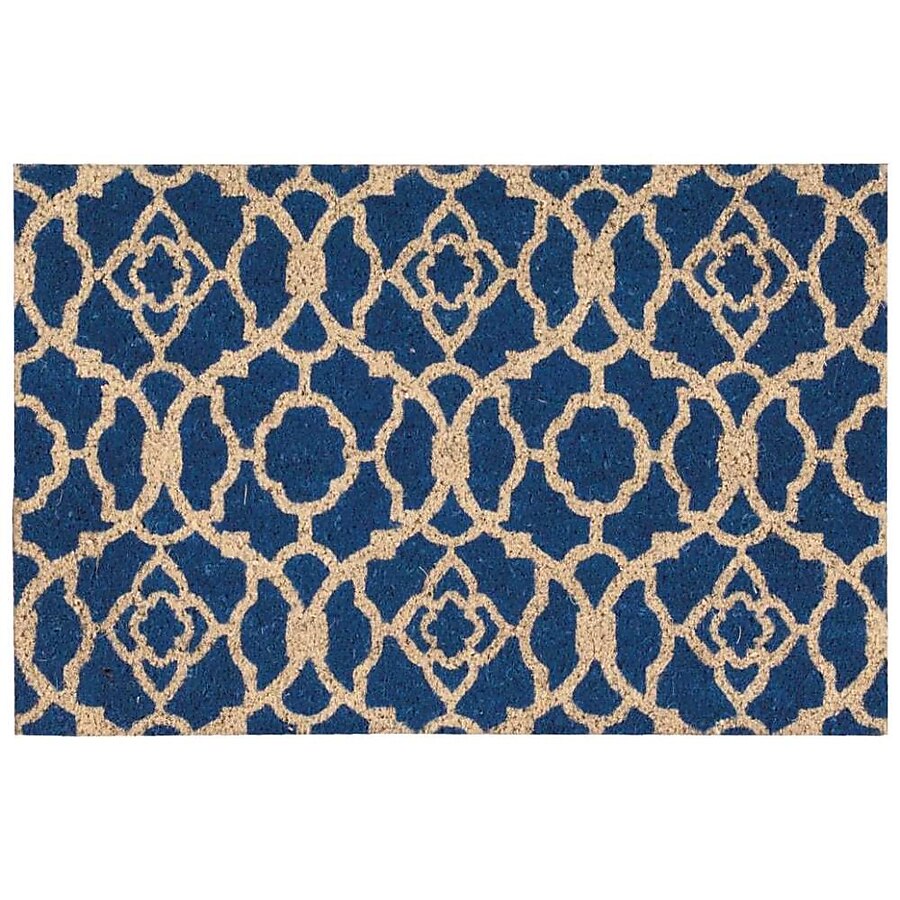 Nourison Wav17 Greetings 2-ft x 3-ft Blue Rectangular Indoor Door Mat Nourison Wav17 Greetings 2-ft x 3-ft Blue Rectangular Indoor Door Mat
