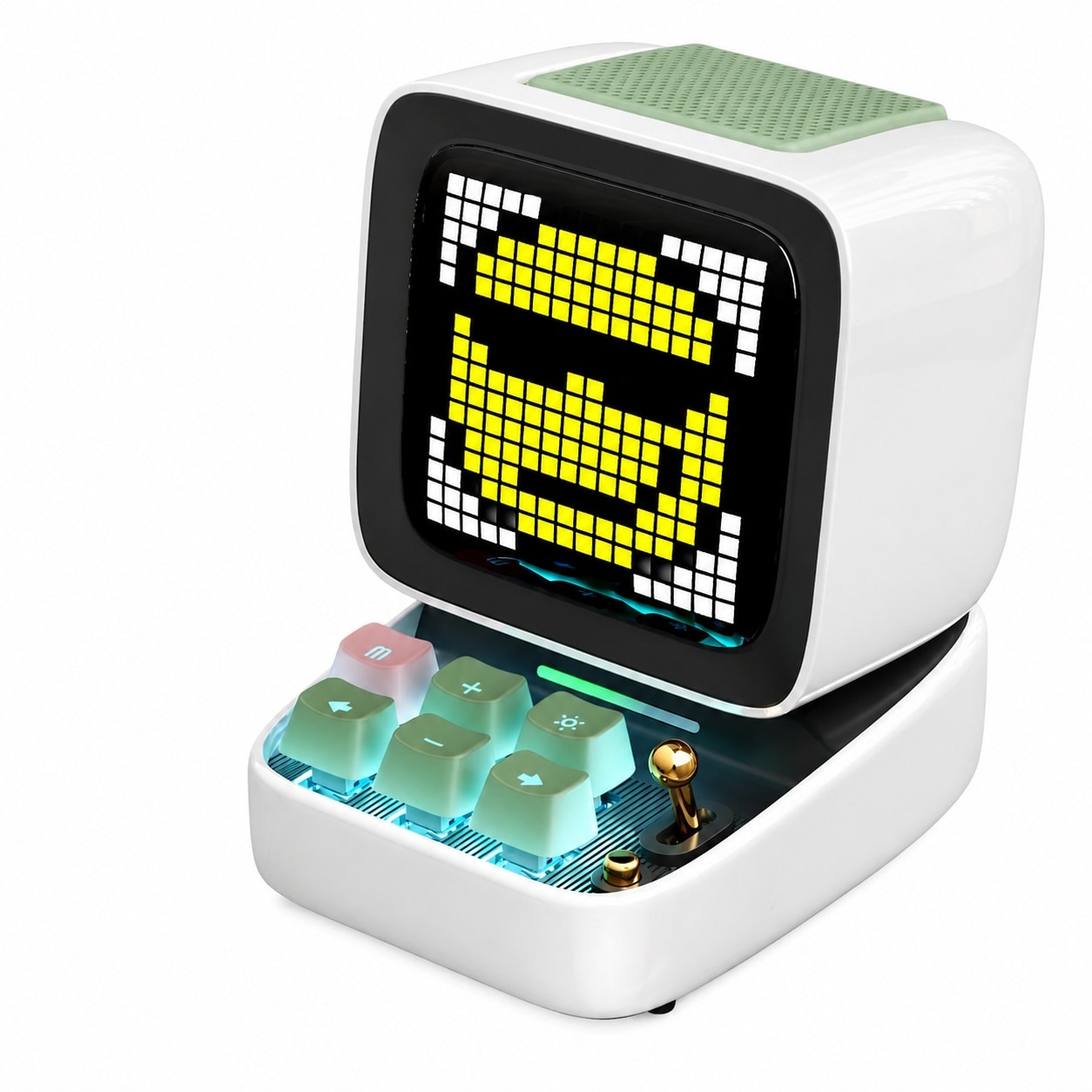 Lukvuzo  Pixel Art Bluetooth Speaker Portable 16 by 16 LED Display with App Control and Smart Alarm Clock White durable home and garden accessory