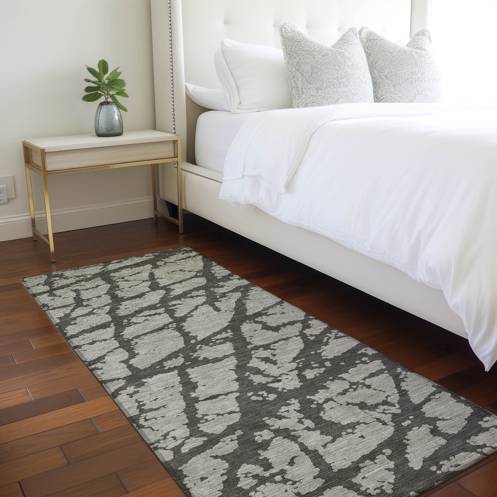 Addison Rugs ACN501GY2X8 Chantille ACN501GY 2 x 7 (ft) Polyester Gray Rectangular Indoor/Outdoor Geometric Machine washable Area rug