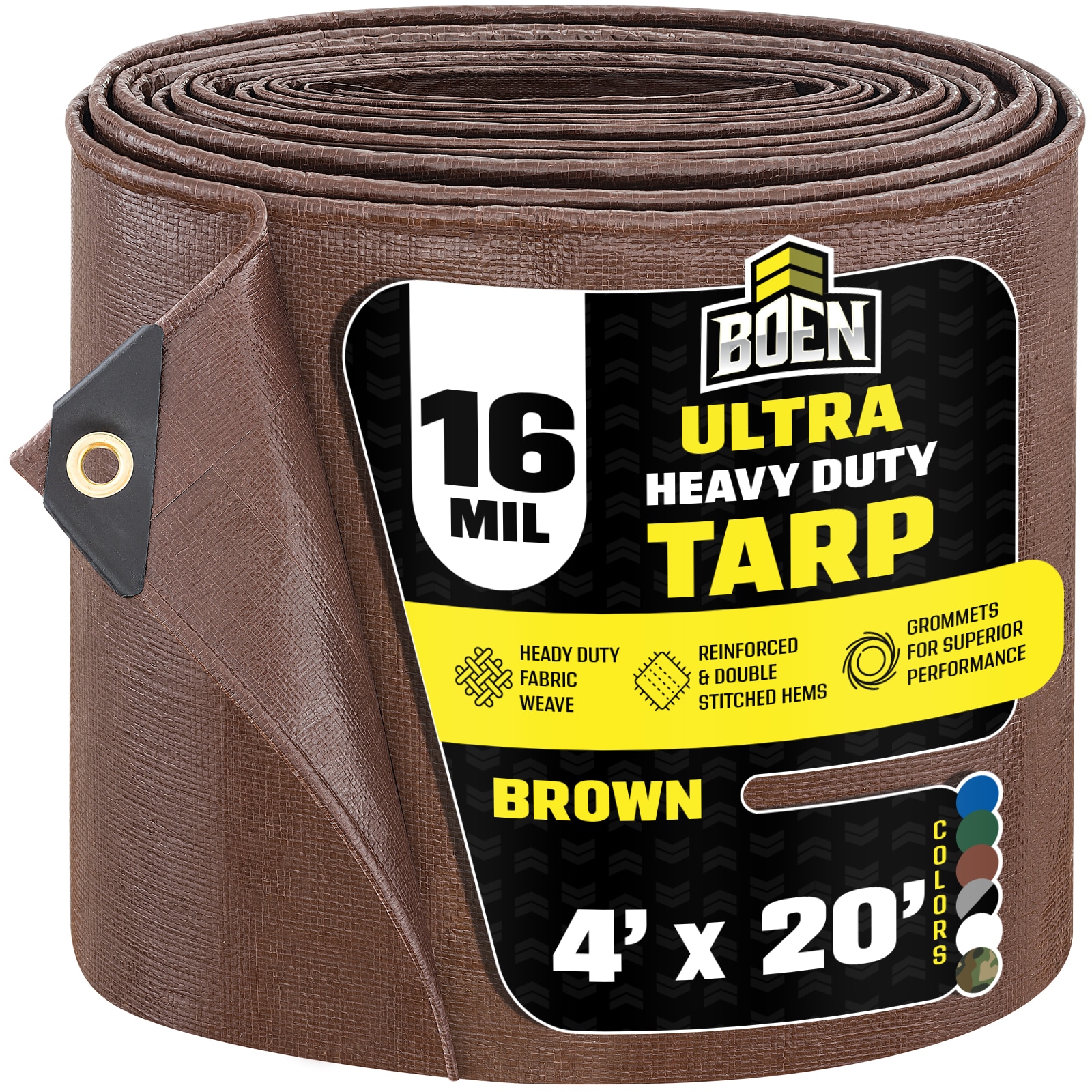 BOEN 4-ft x 20-ft Green Waterproof Commercial Polyethylene 16-mil Tarp #HGT-420