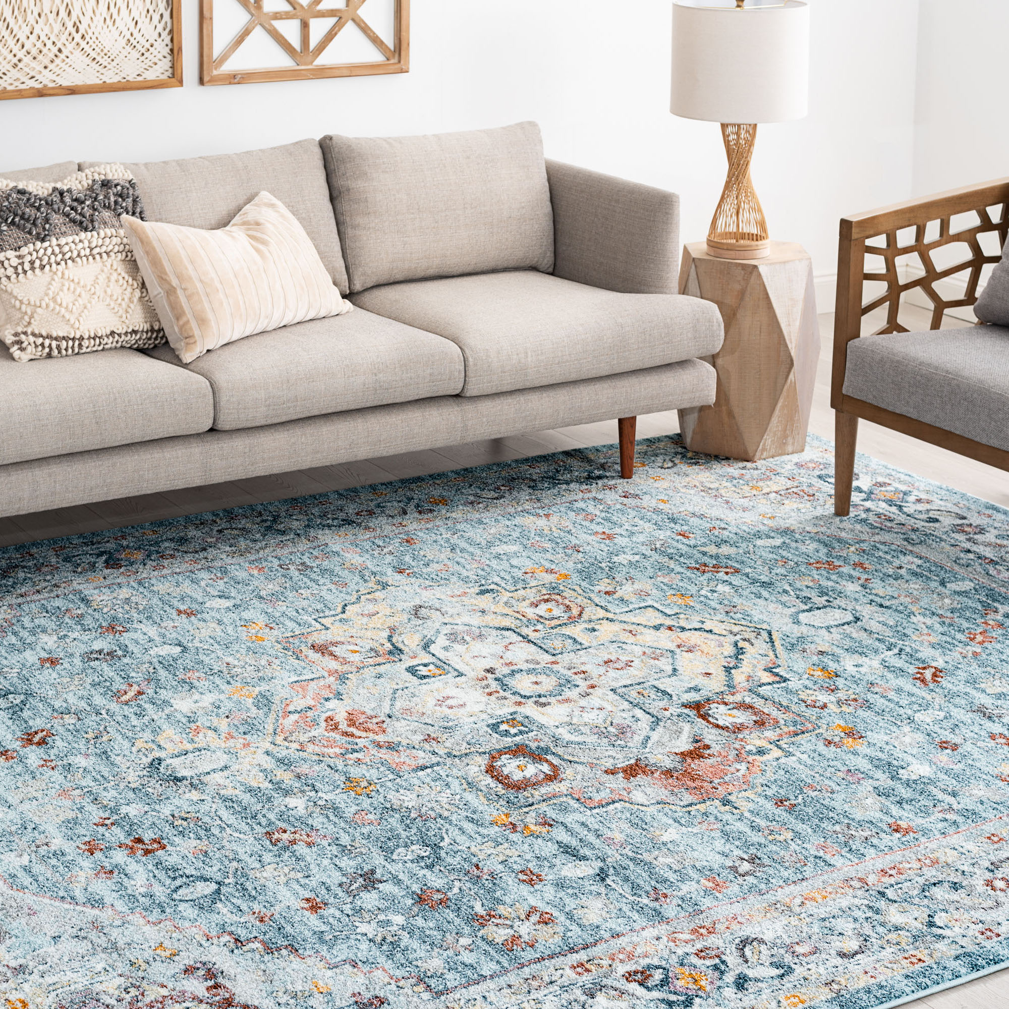 Tayse WFL4161 11X15 Wakefield 11 x 15 (ft) Loomed Polypropylene Gray Blue Rectangular Indoor Area rug