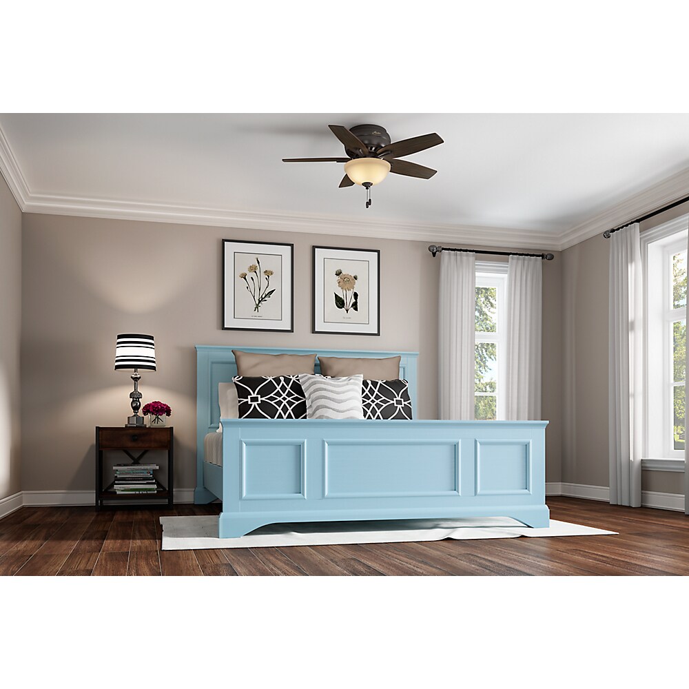 42" Bronze Low Profile Ceiling Fan with LED Light and Remote