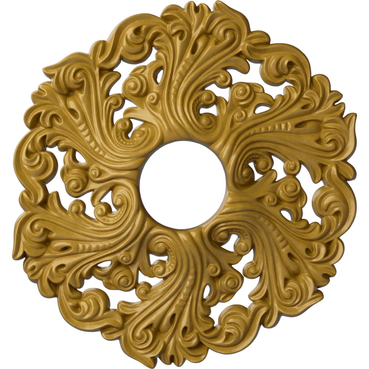 Ekena Millwork CM19ORIGS Orrington 19.625-in W x 19.625-in L Painted Iridescent Gold Polyurethane Whole Ceiling Medallion