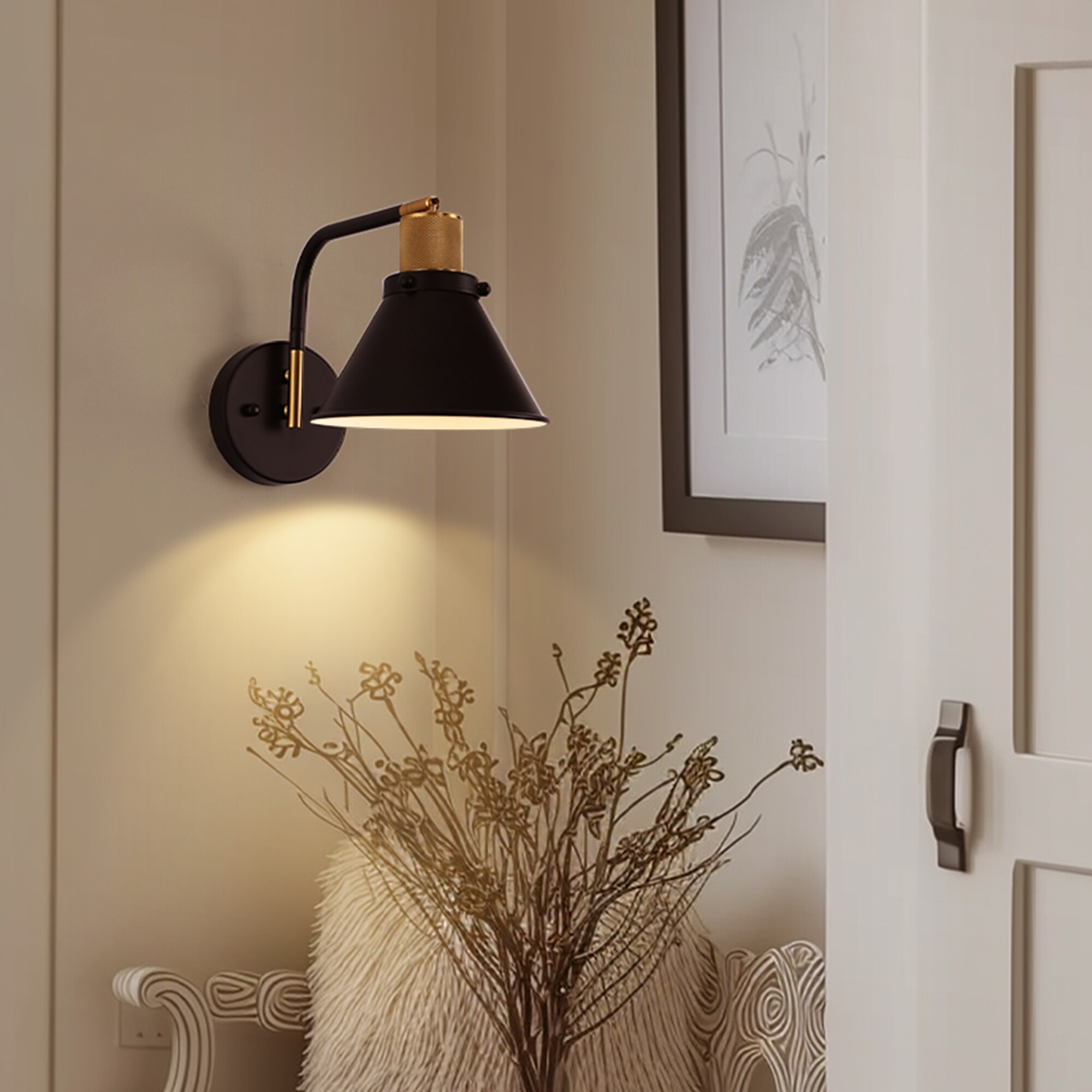 YANSUN LA-NB00901AGB-2A 7.08-in 2 -Light Matte Black Industrial Vanity light